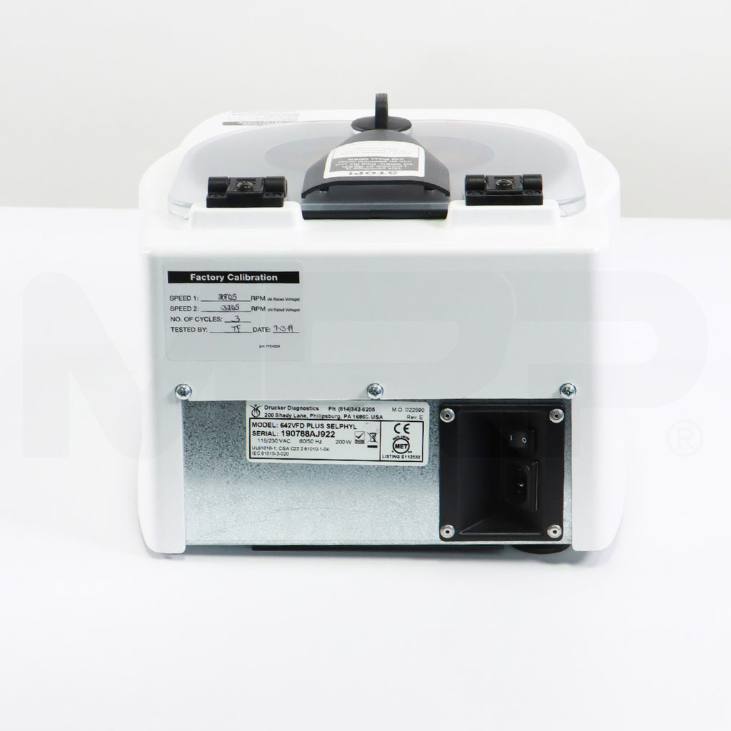 Drucker Diagnostics Selphyl PRP Centrifuge 642VFD Plus System