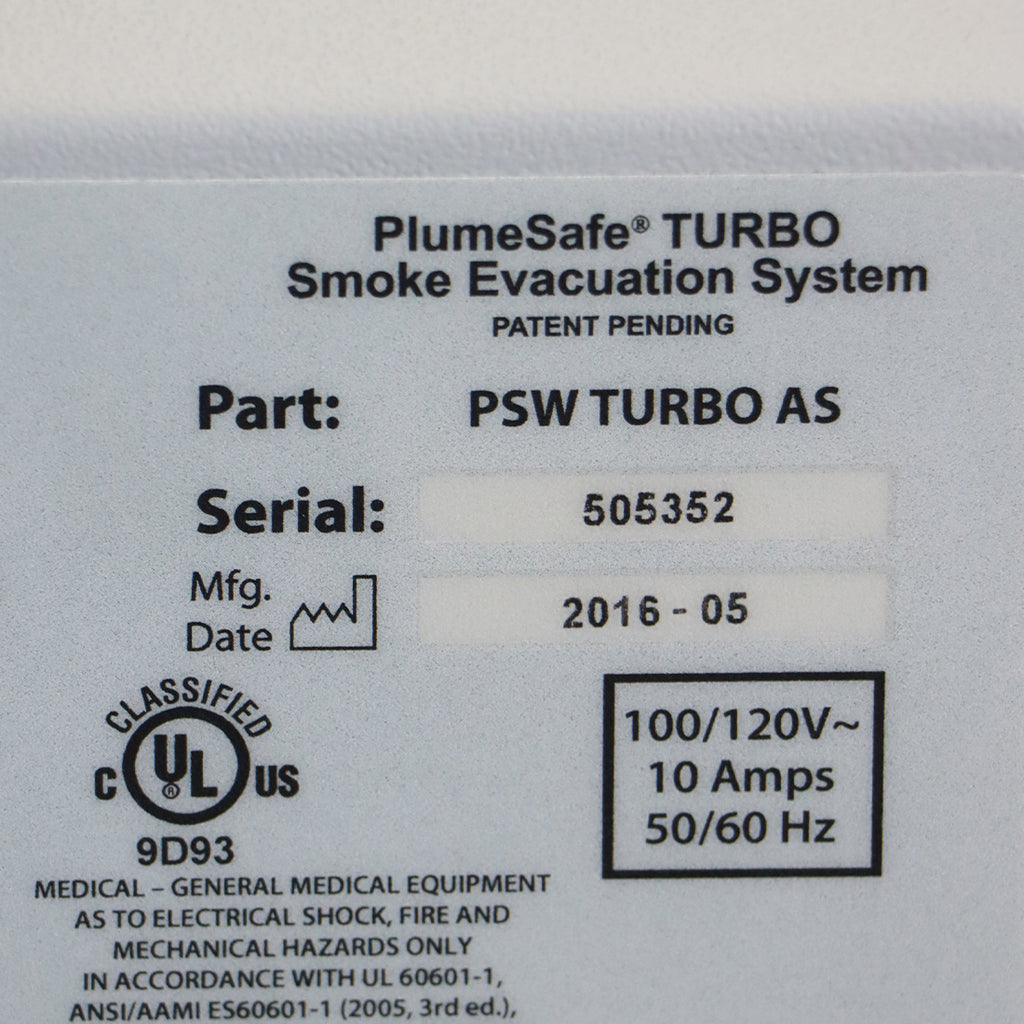 2016 Buffalo Filter Whisper TURBO PlumeSafe Smoke Evacuation System PSW Turbo AS