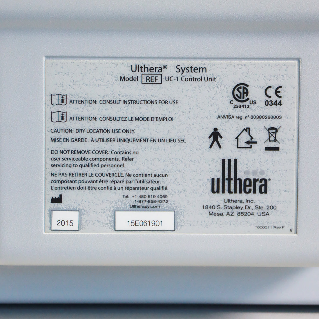 2015 Ulthera DeepSEE Ultherapy Facial Contouring Skin Tightening System UC-1