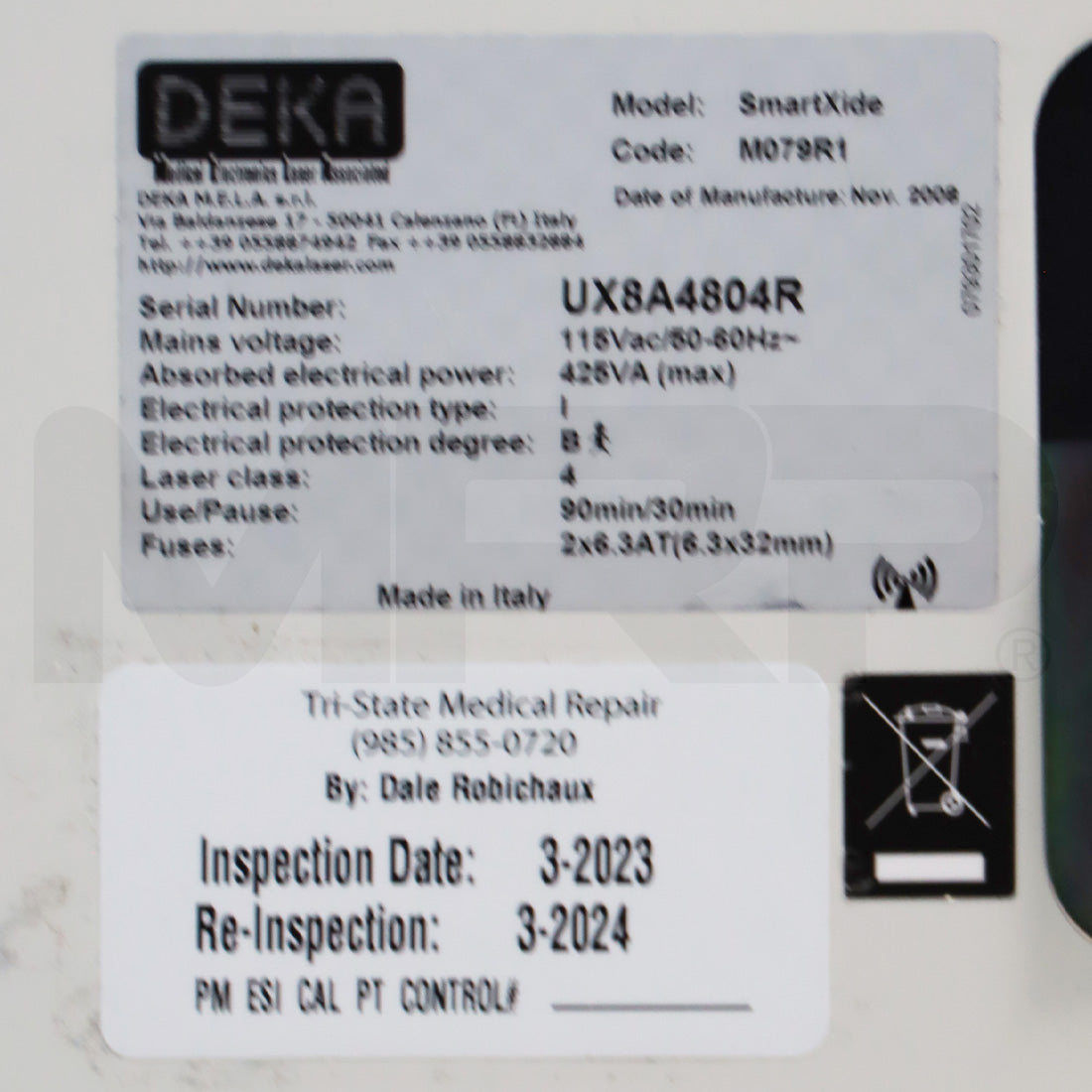 2008 DEKA Smartxide DOT CO2 Laser System M079R1