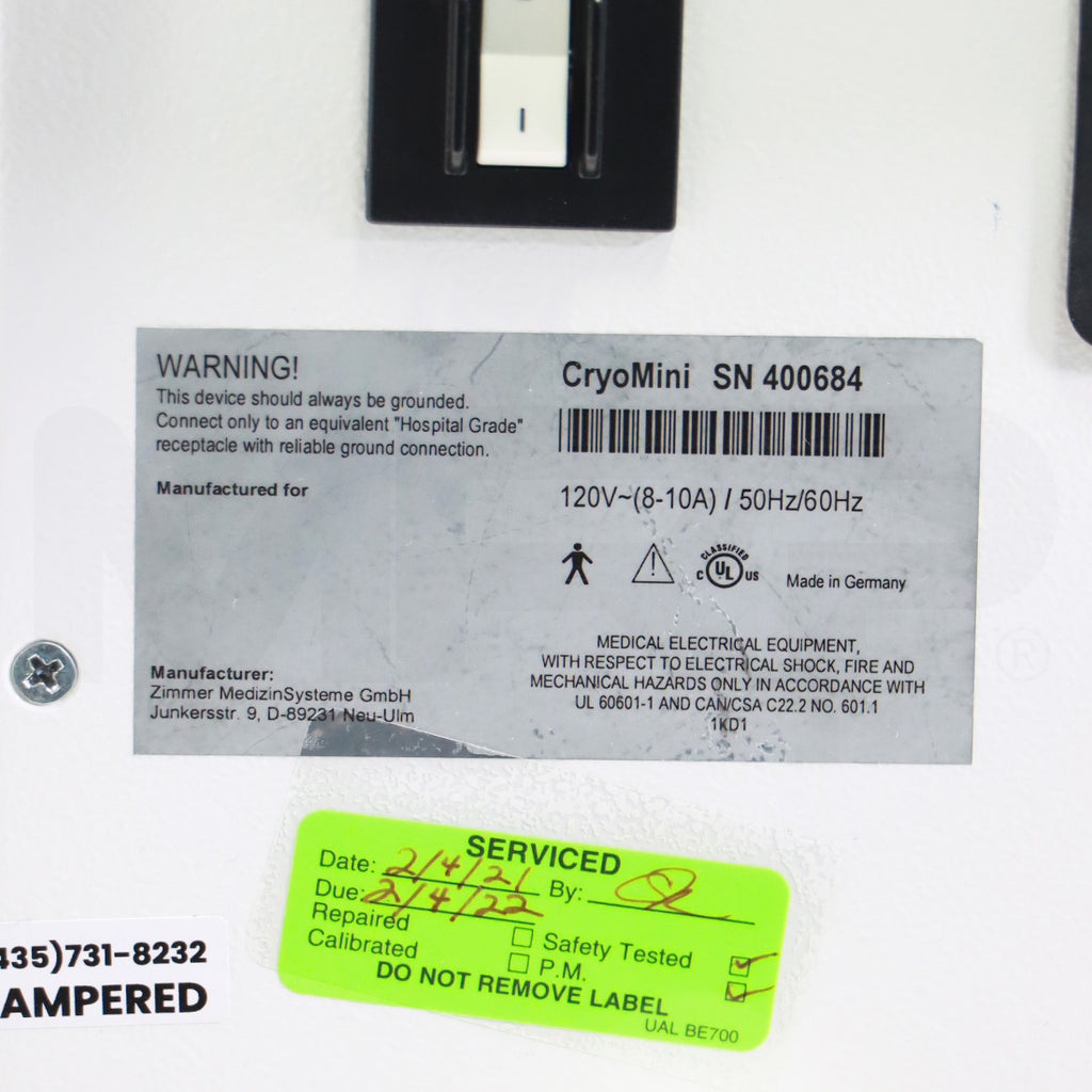 Zimmer Medizin Cryo Mini Compact Cooled Air Chiller System