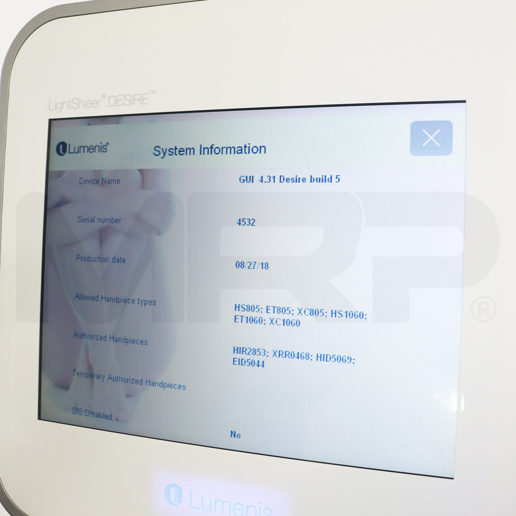 2018 Lumenis LightSheer Desire Diode Laser Hair Removal ET HS Handpieces