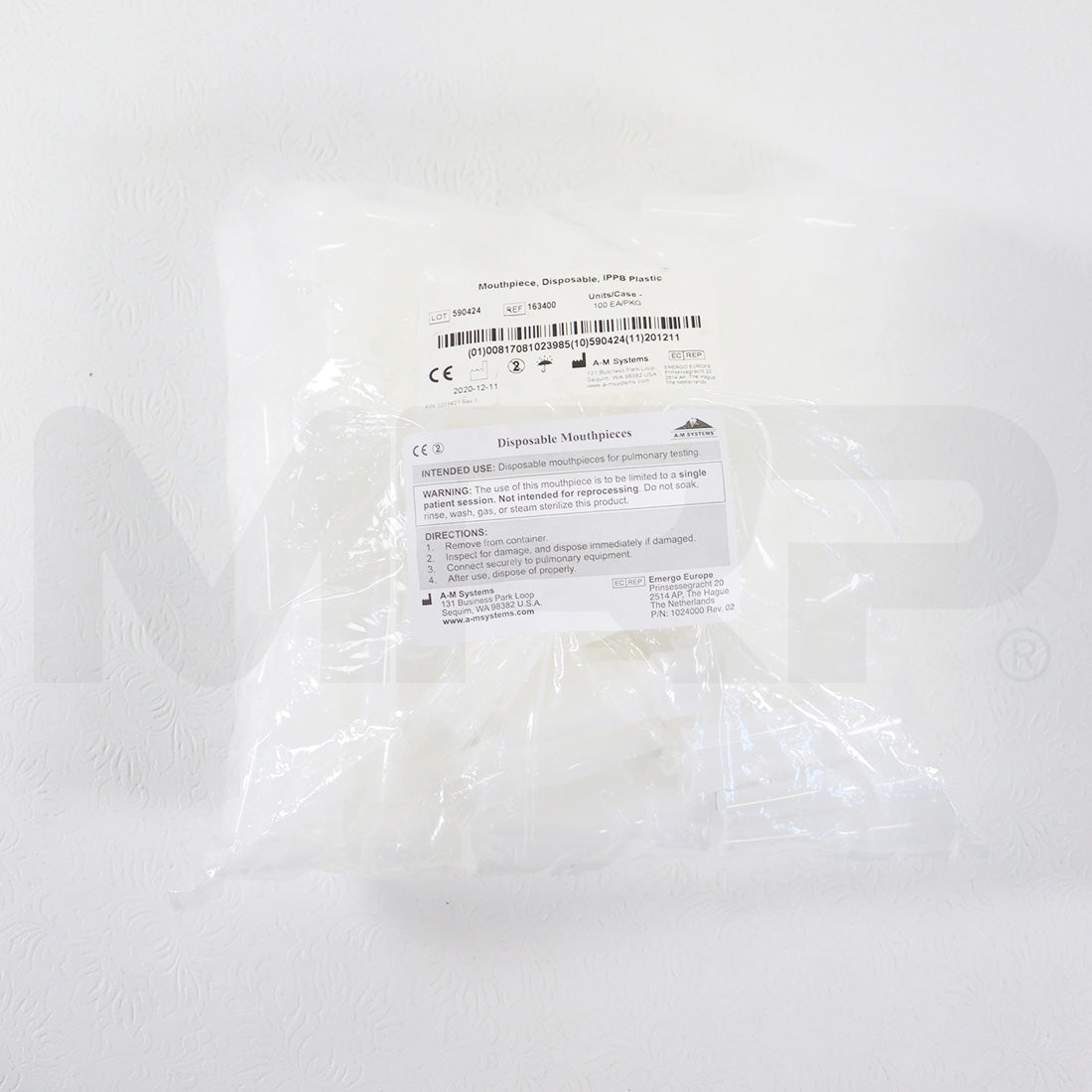 A-M Systems IPPB Plastic Disposable Mouthpiece 163400 100pcs