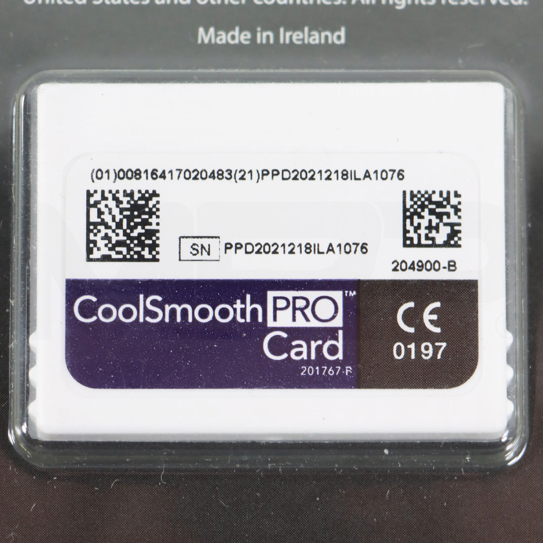 Zeltiq CoolSculpting CoolSmooth PRO Card BRZ-CD4-091-024 Cool Smooth x24 Cycles