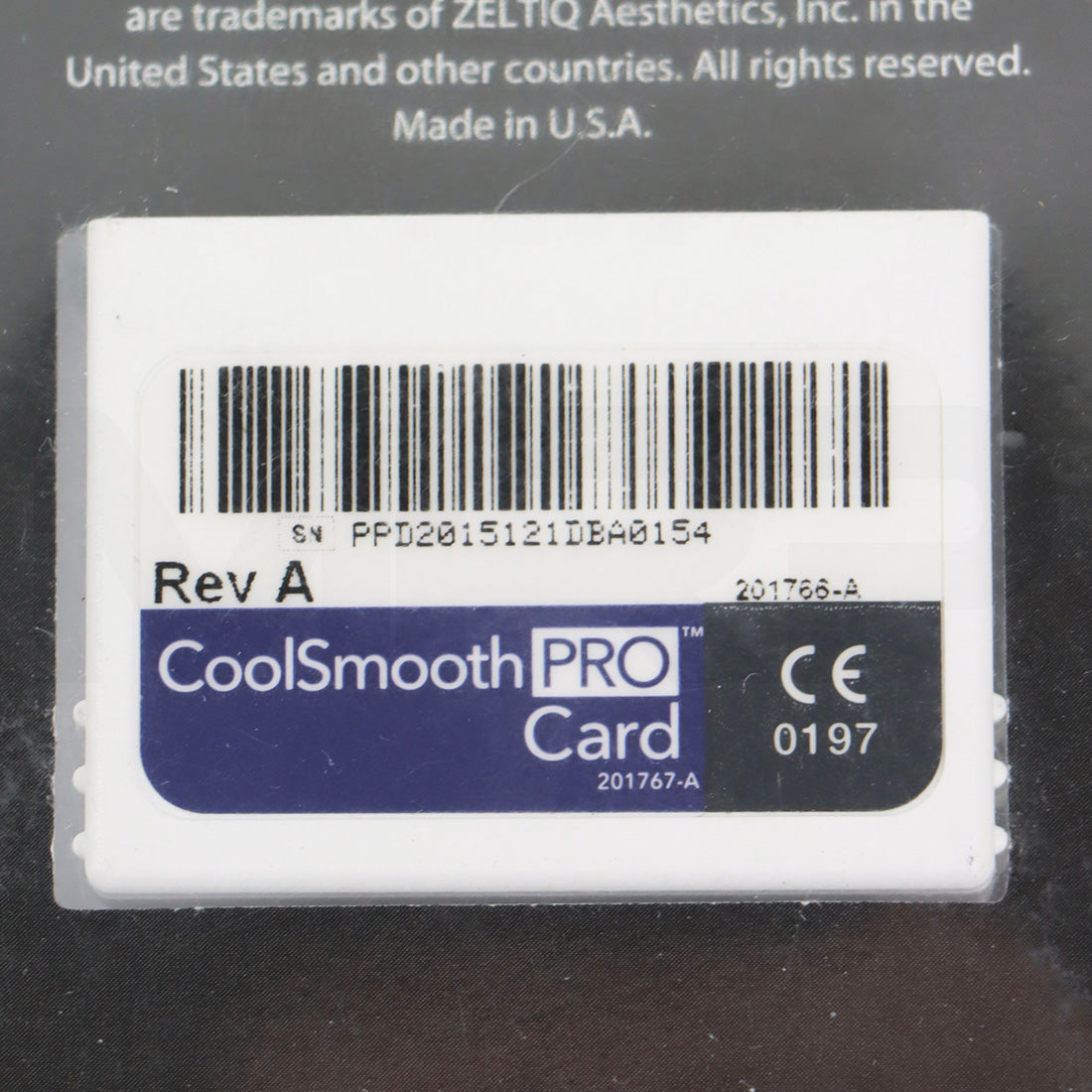 Zeltiq CoolSculpting CoolSmooth PRO Card BRZ-CD4-091-008 Cool Smooth x8 Cycles