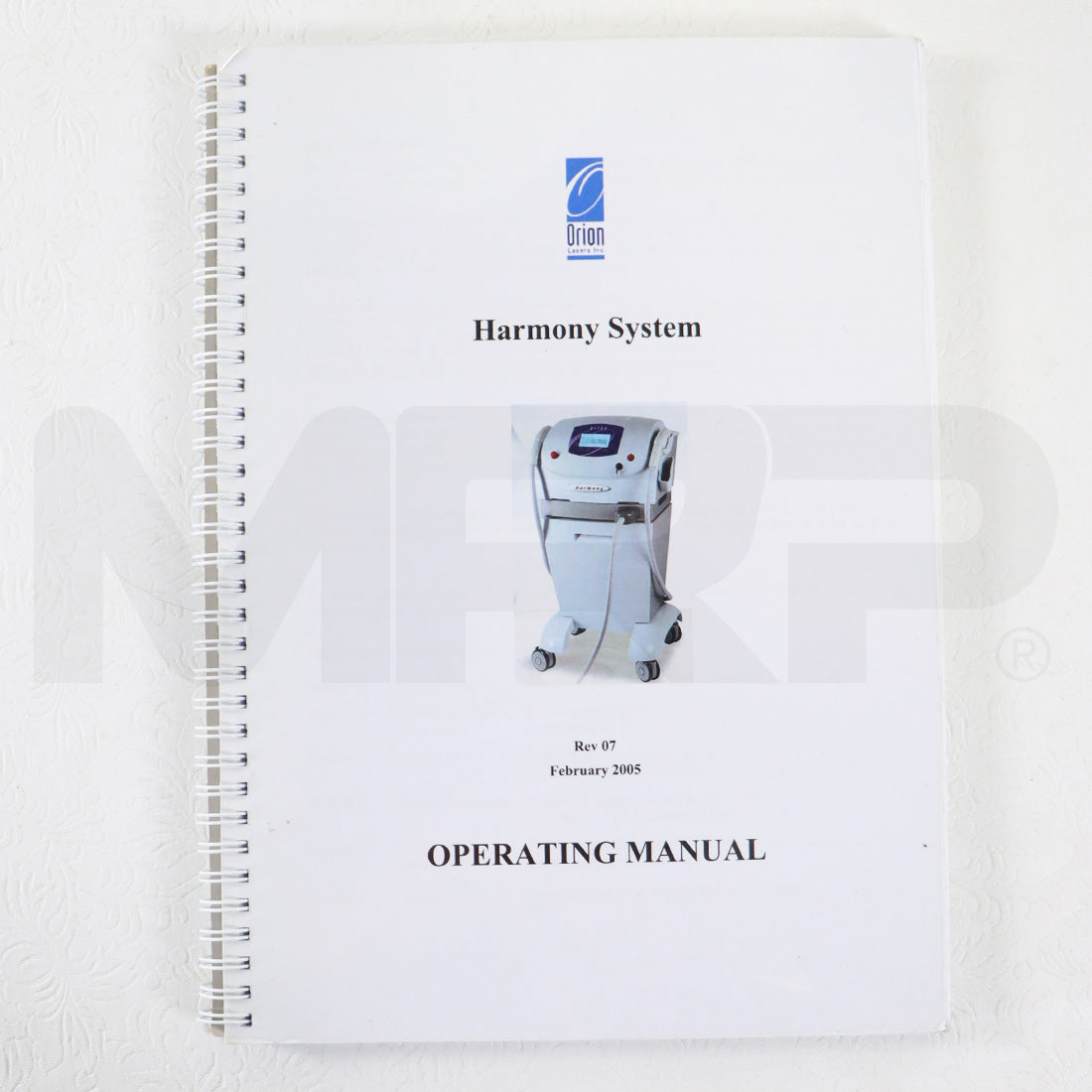 2005 Orion Lasers Harmony System Operating Manual Guide Revision 07