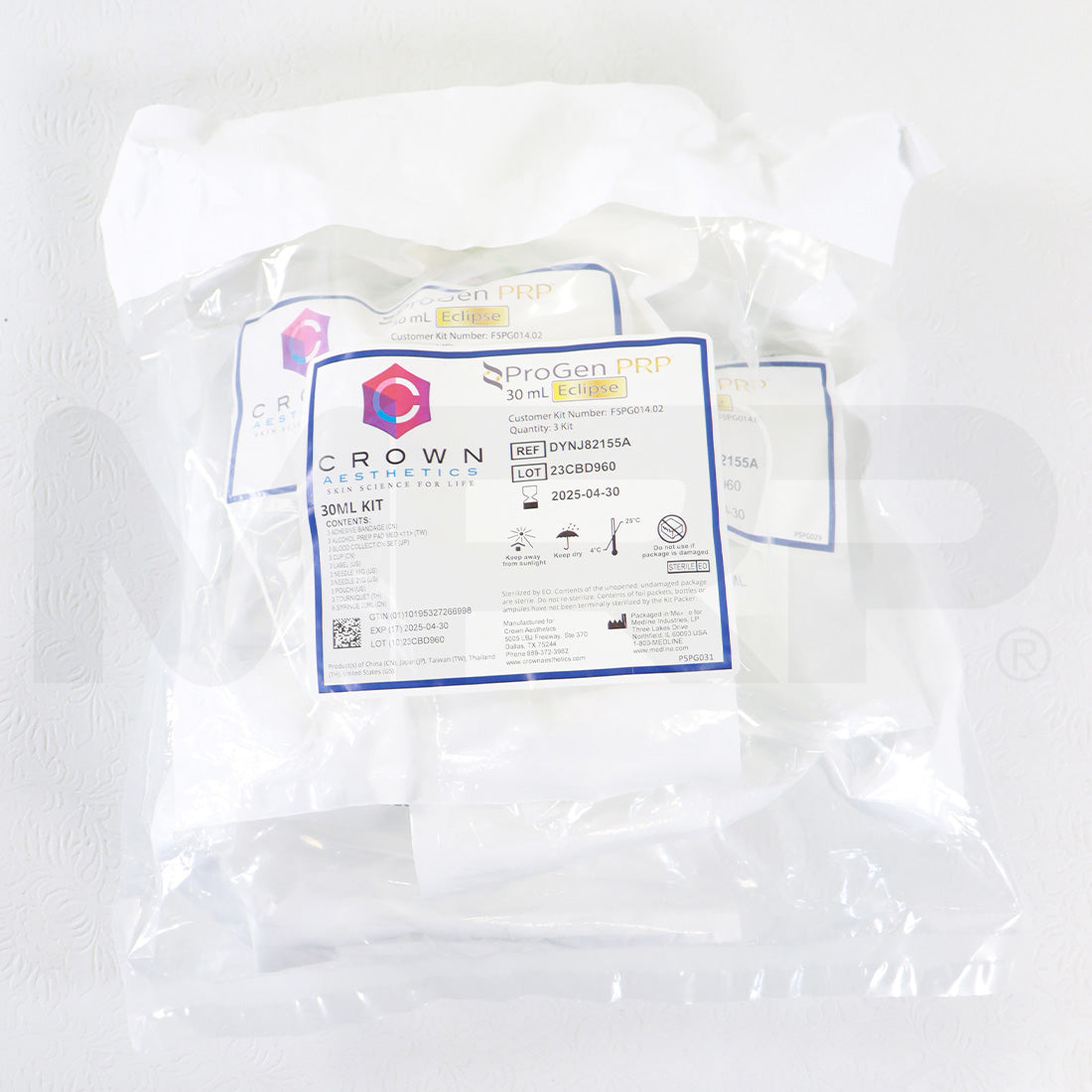 Crown Aesthetics ProGen PRP Eclipse 30ML Kit DYNJ82155A x3pcs EXP 2025