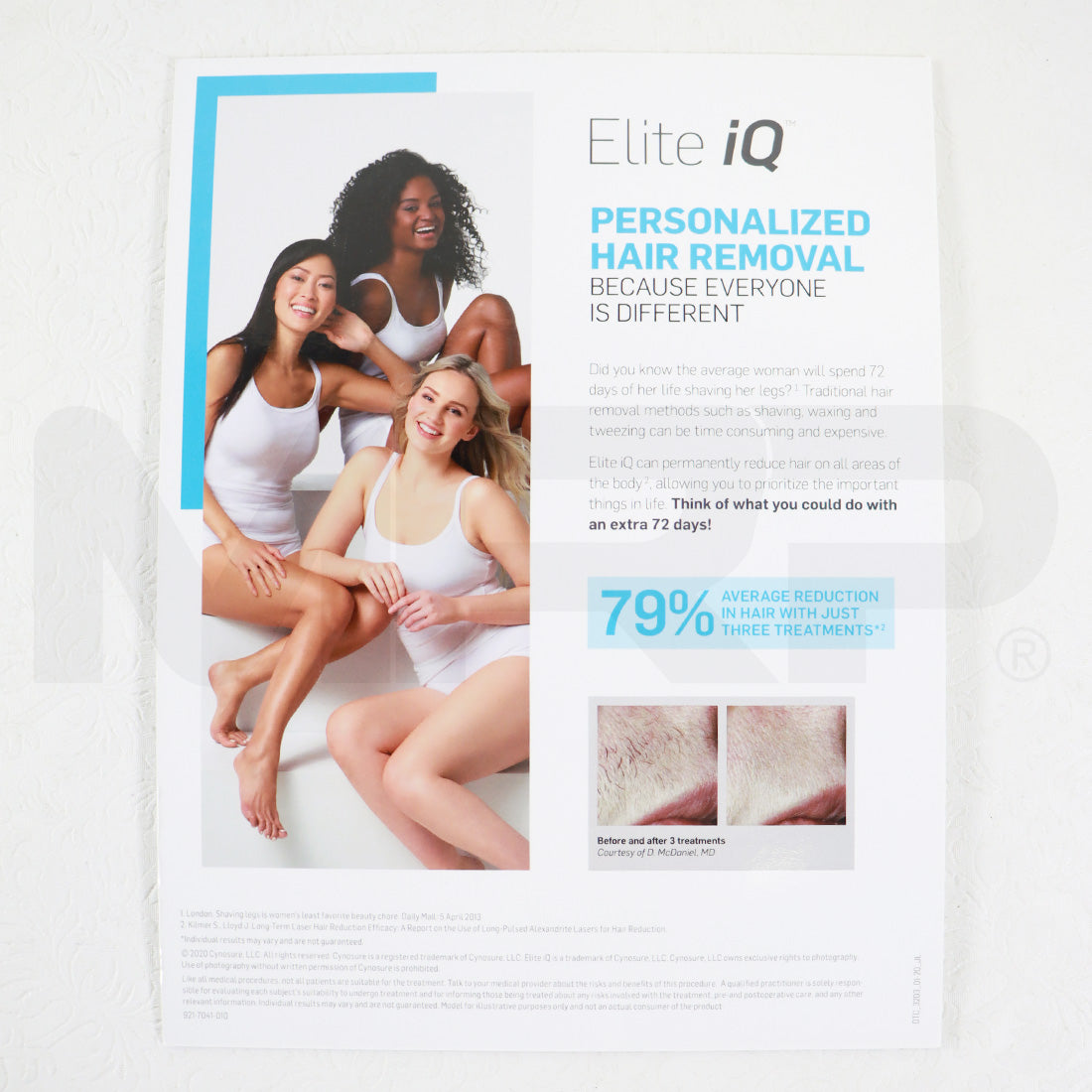 Cynosure Elite iQ Personalized Hair Removal Education Info Tablet Tent Sign