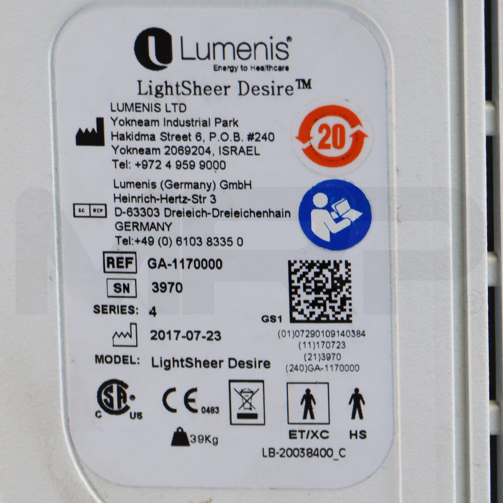 2017 Lumenis LightSheer Desire Diode Laser Hair Removal ET HS XC Handpieces