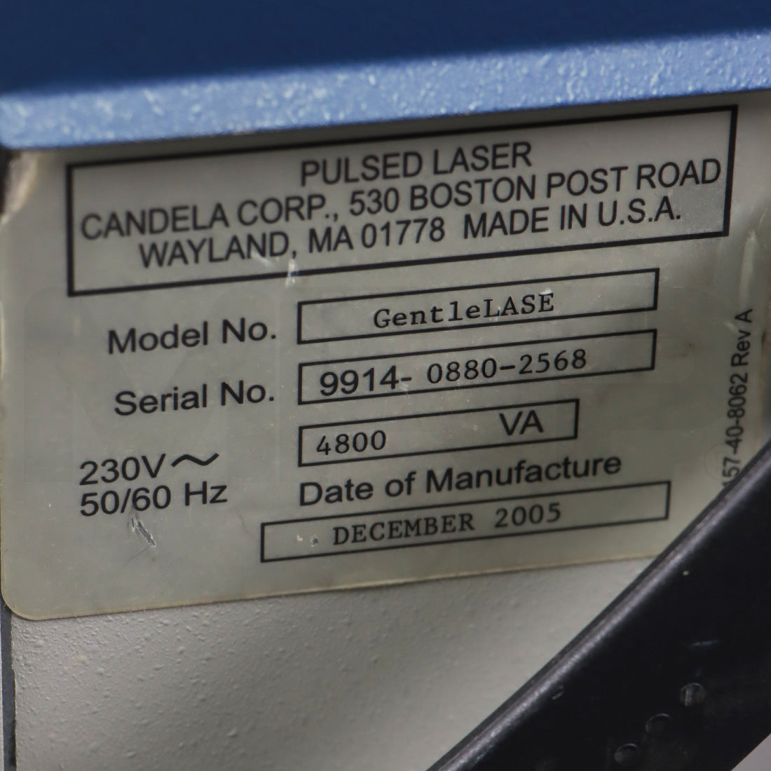 2005 Candela GentleLASE Mini Pulsed Laser Alexandrite Hair Removal System