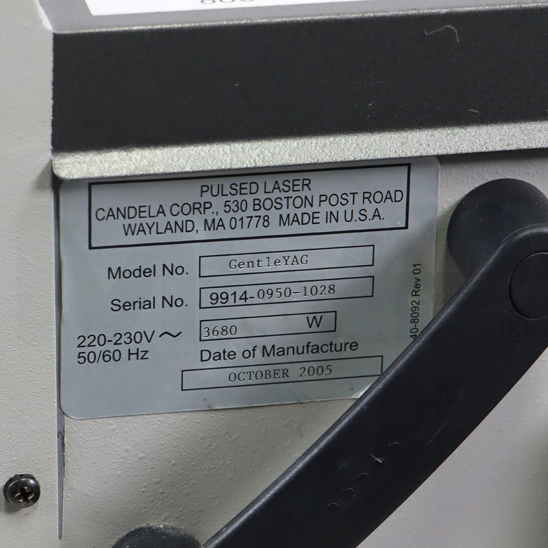 2005 Candela GentleYag Nd: YAG Laser Hair Removal Vascular Lesions System