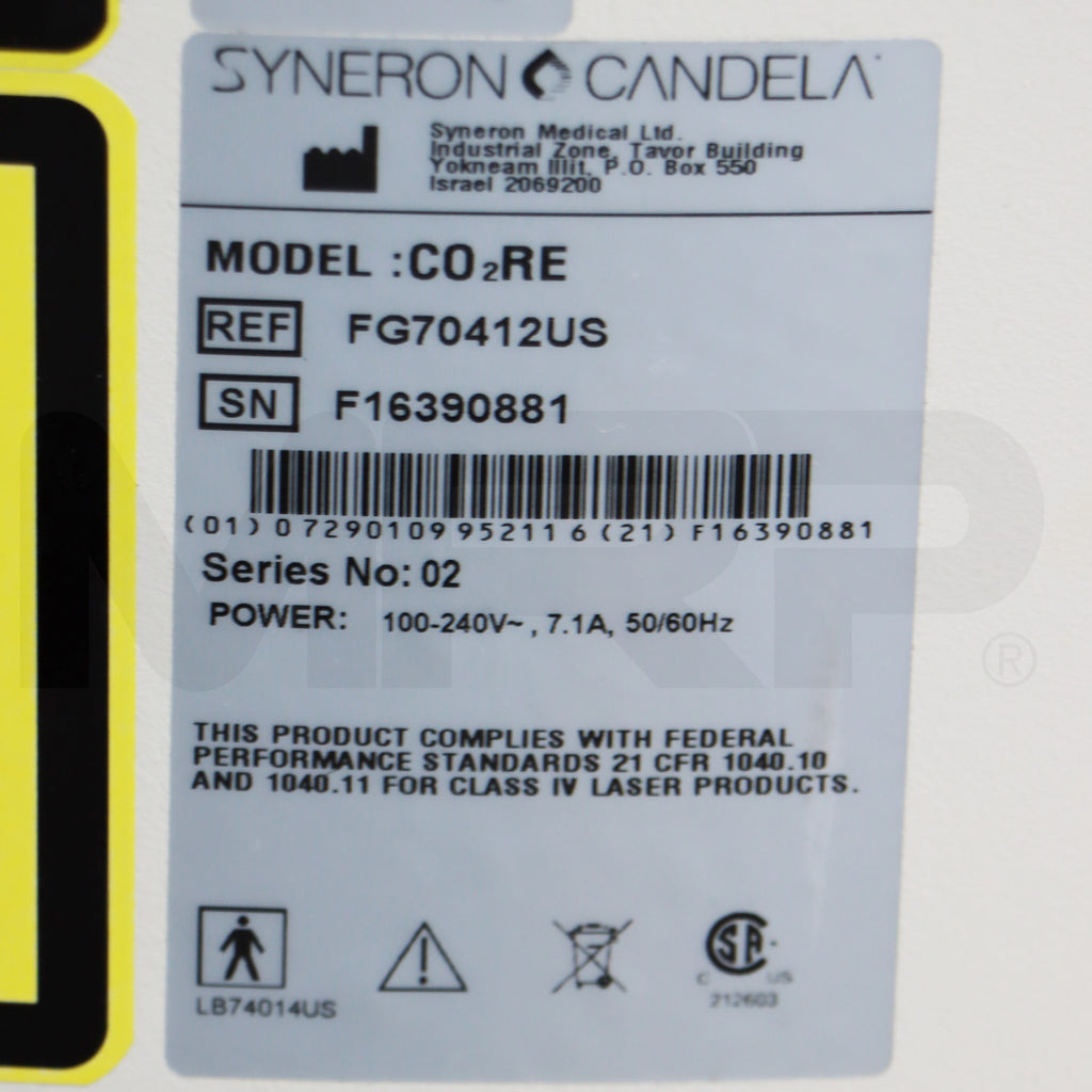 2016 Syneron Candela CO2RE Laser External Surgical Workstation System