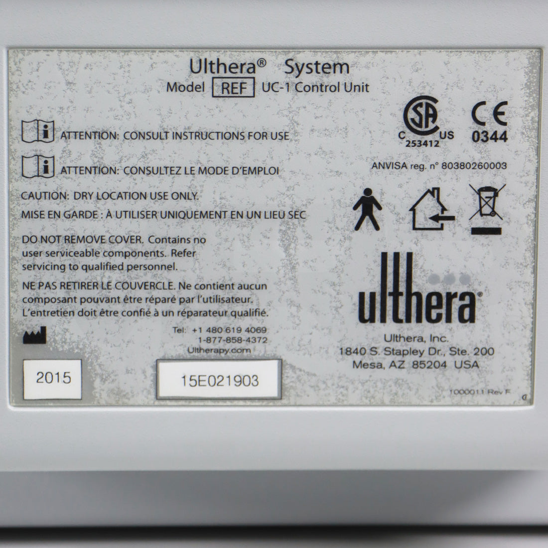 2015 Ulthera DeepSEE Ultherapy Facial Contouring Skin Tightening Device UC-1