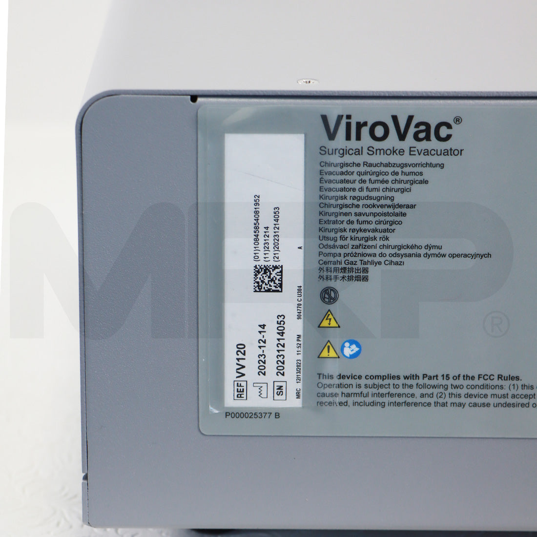 2023 Buffalo Filter ViroVac VV120 Surgical Smoke Evacuator
