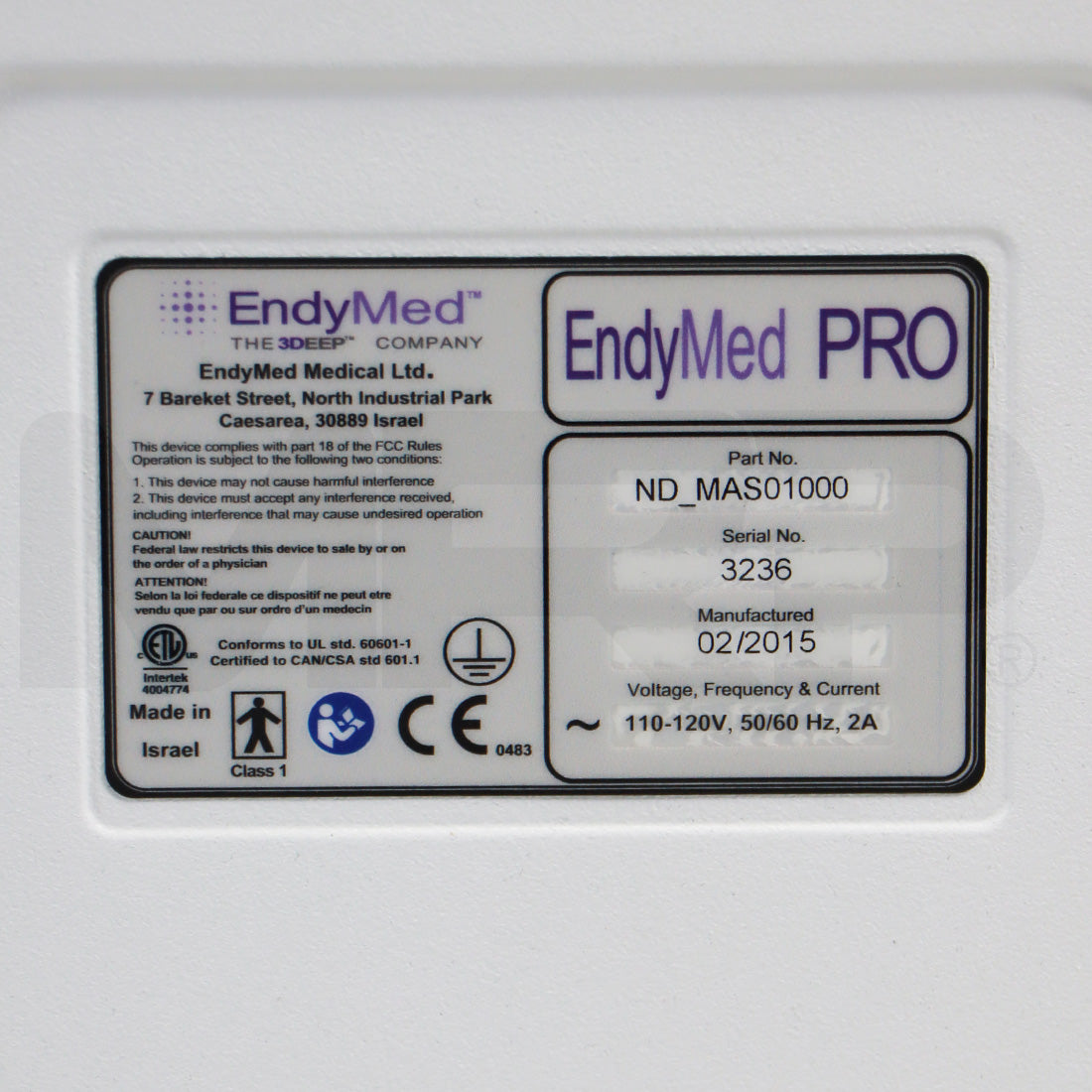 2015 EndyMed PRO 3DEEP Body Contour System Intensif Large Small Fine