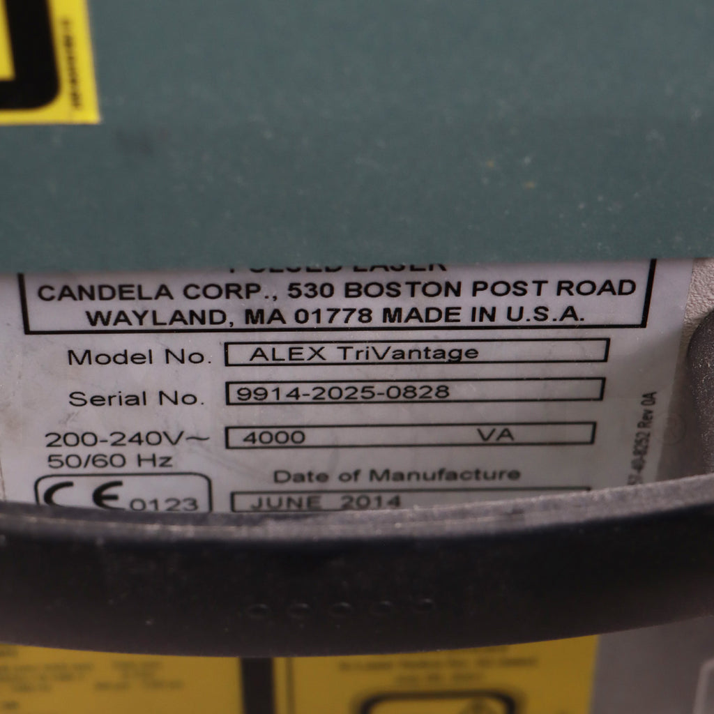 2014 Candela ALEX TriVantage Nd:YAG Tattoo Removal Laser Device