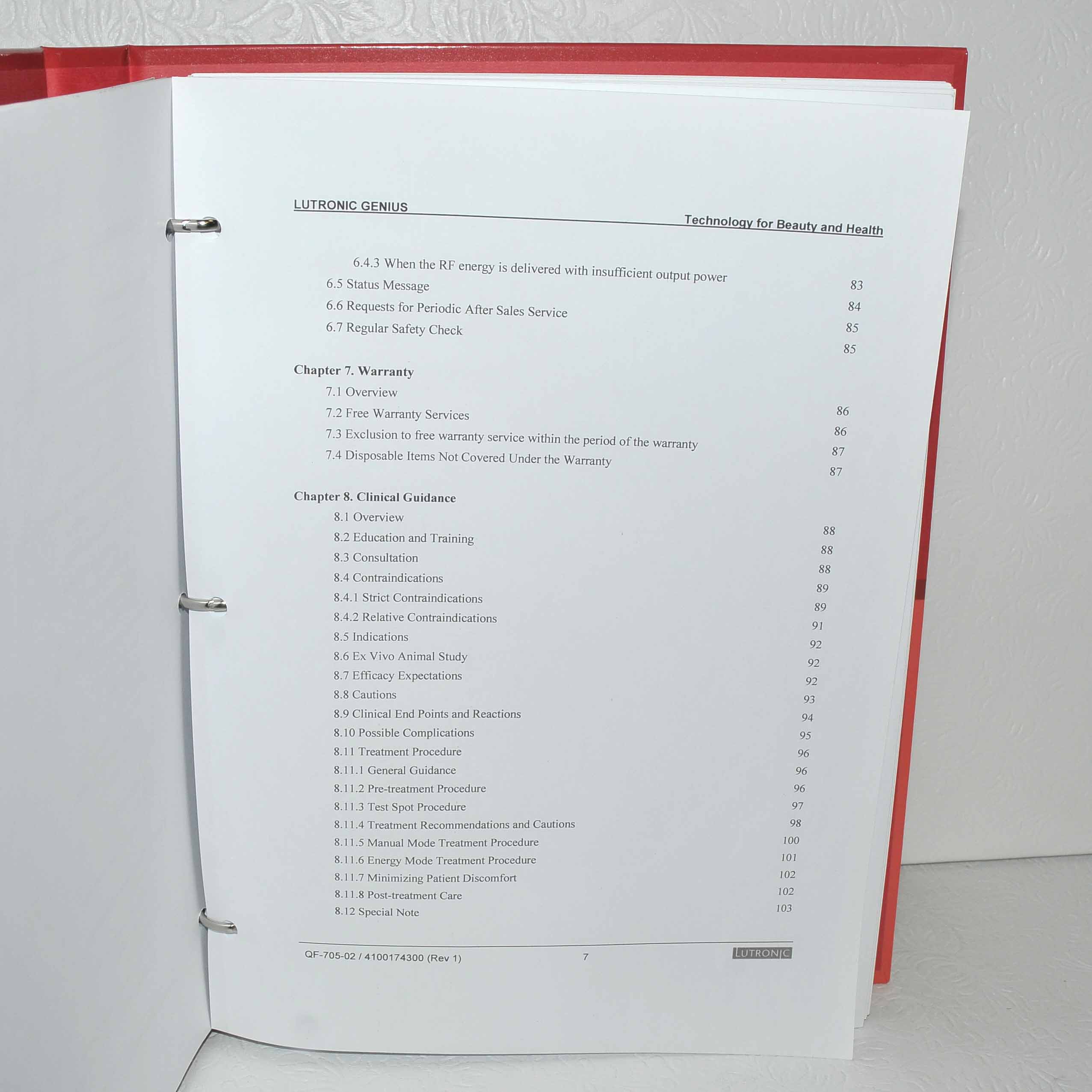 Lutronic Genius Operator Manual RF Microneedling Original User Operation Guide