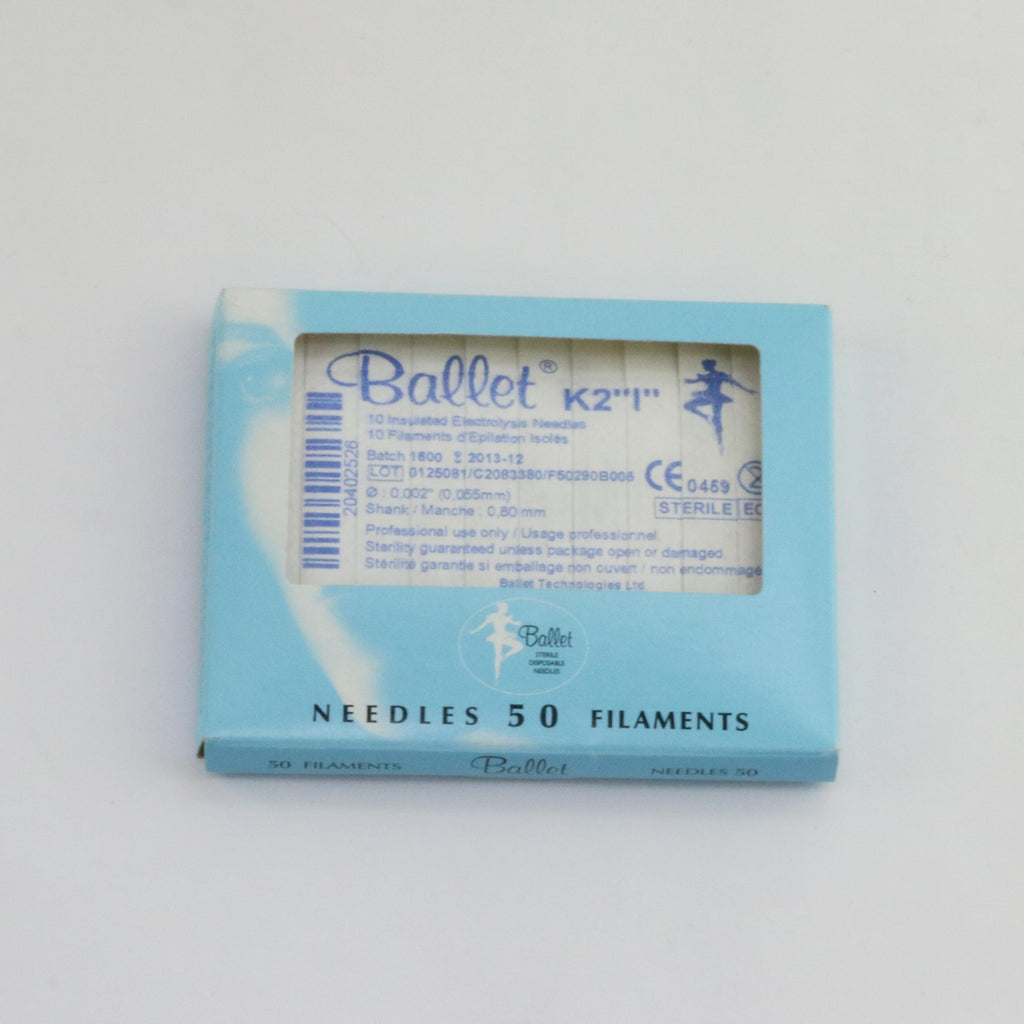Ballet K2 I Insulated 0.055mm x 0.80mm Electrolysis Needle LOT OF 21 EXP 2013