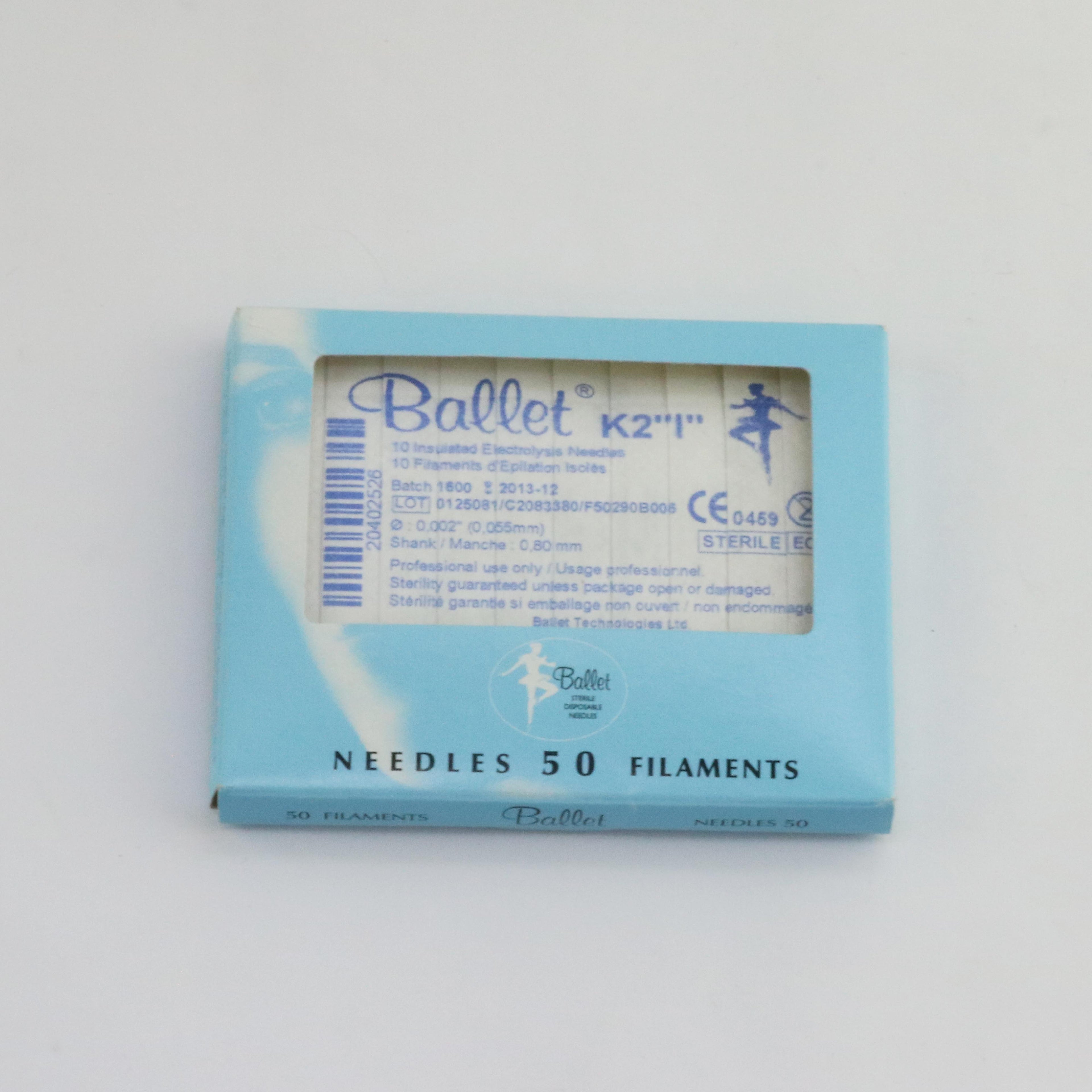 Ballet K2 I Insulated 0.055mm x 0.80mm Electrolysis Needle LOT OF 21 EXP 2013