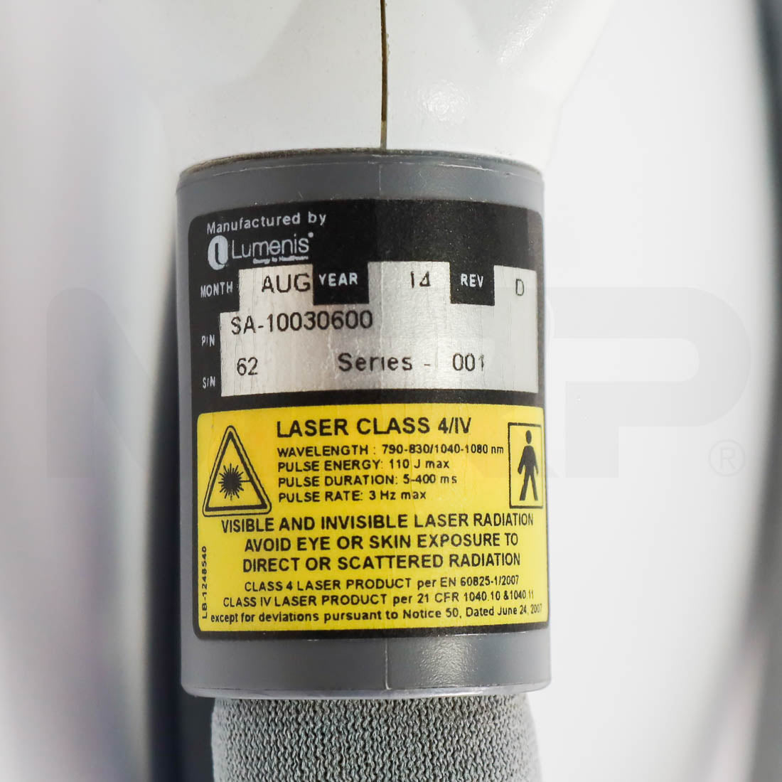 Lumenis LightSheer Infinity HighSpeed 805nm Handpiece Label
