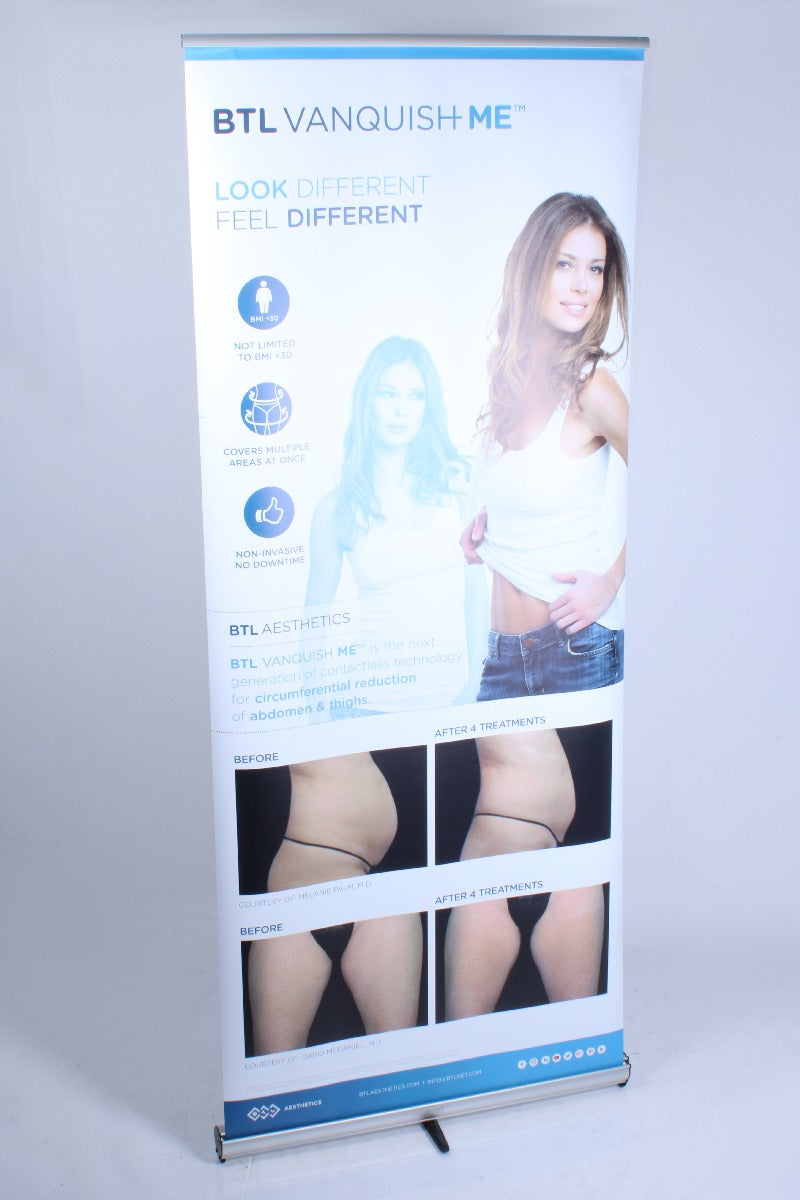 BTL Vanquish ME Abdomen Thigh Circumference Retractable Banner 78x33" Marketing