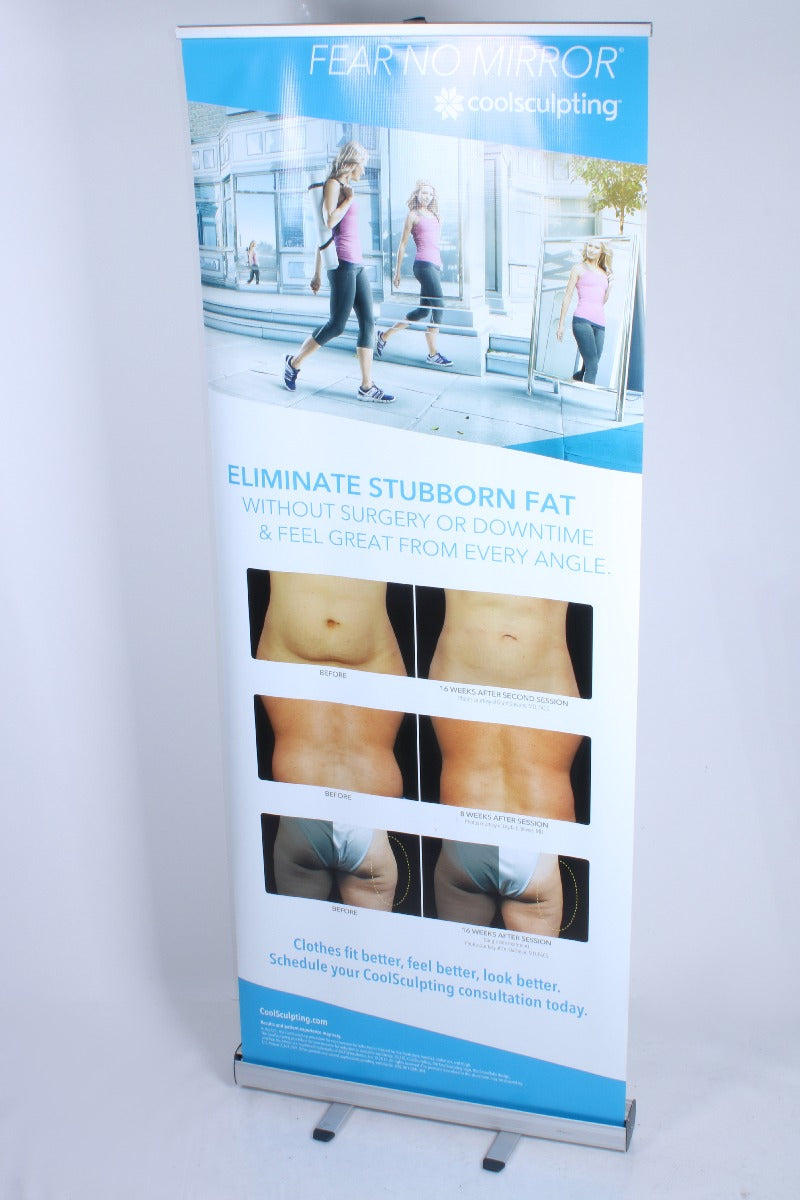 Zeltiq CoolSculpting Fear No mirror Fat Reduction Retractable Banner 79x31"