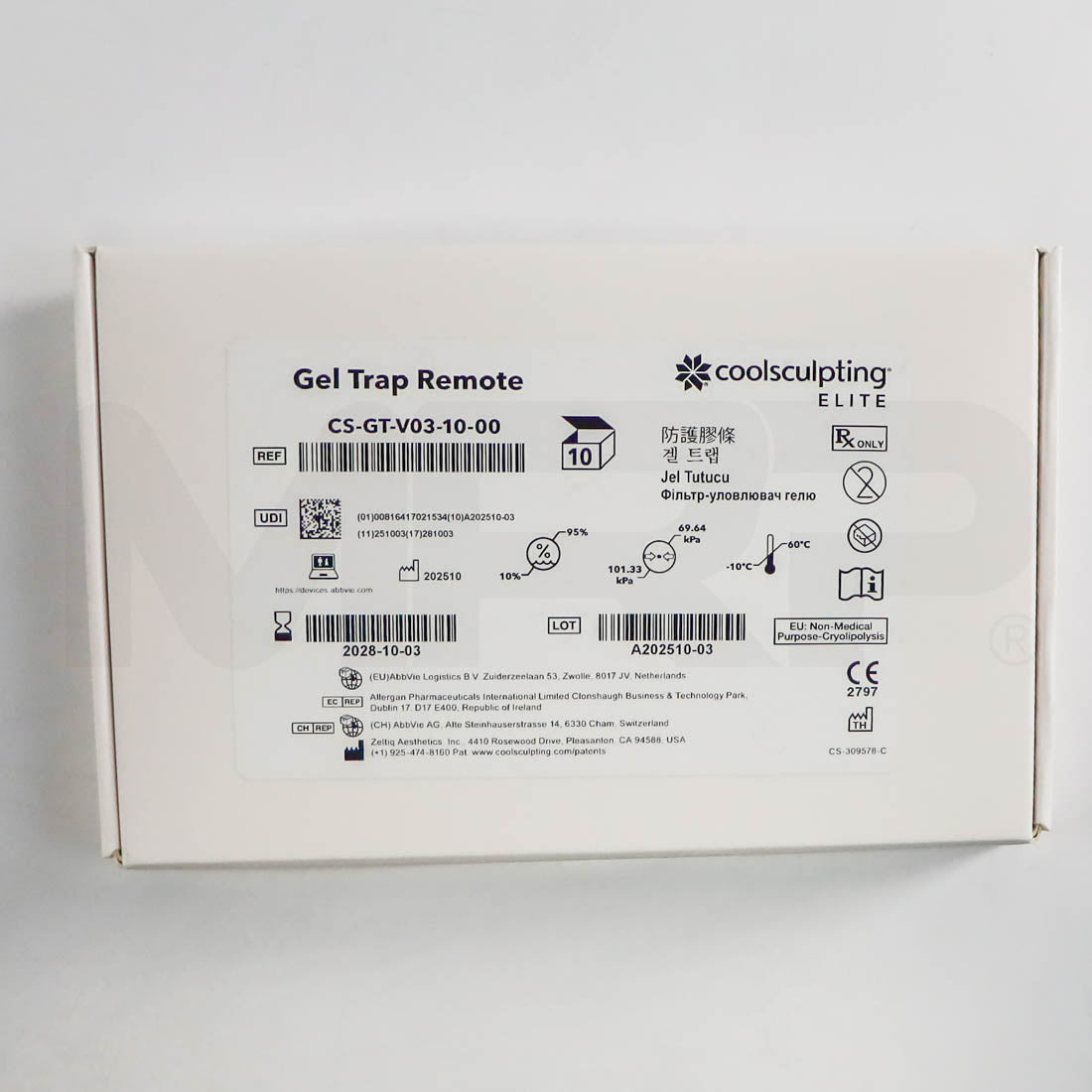 Zeltiq CoolSculpting Gel Trap Remote Top