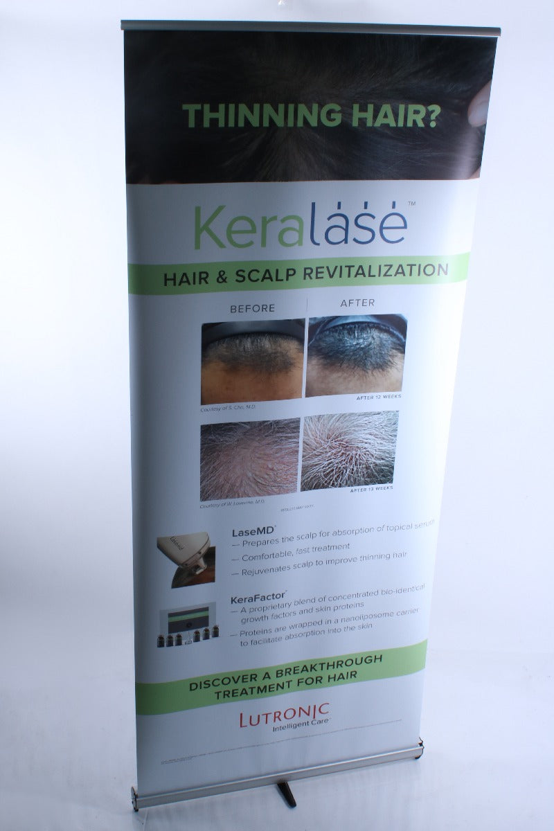 Lutronic LaseMD KeraFactor KeraLase Laser Hair Restoration Retractable Banner