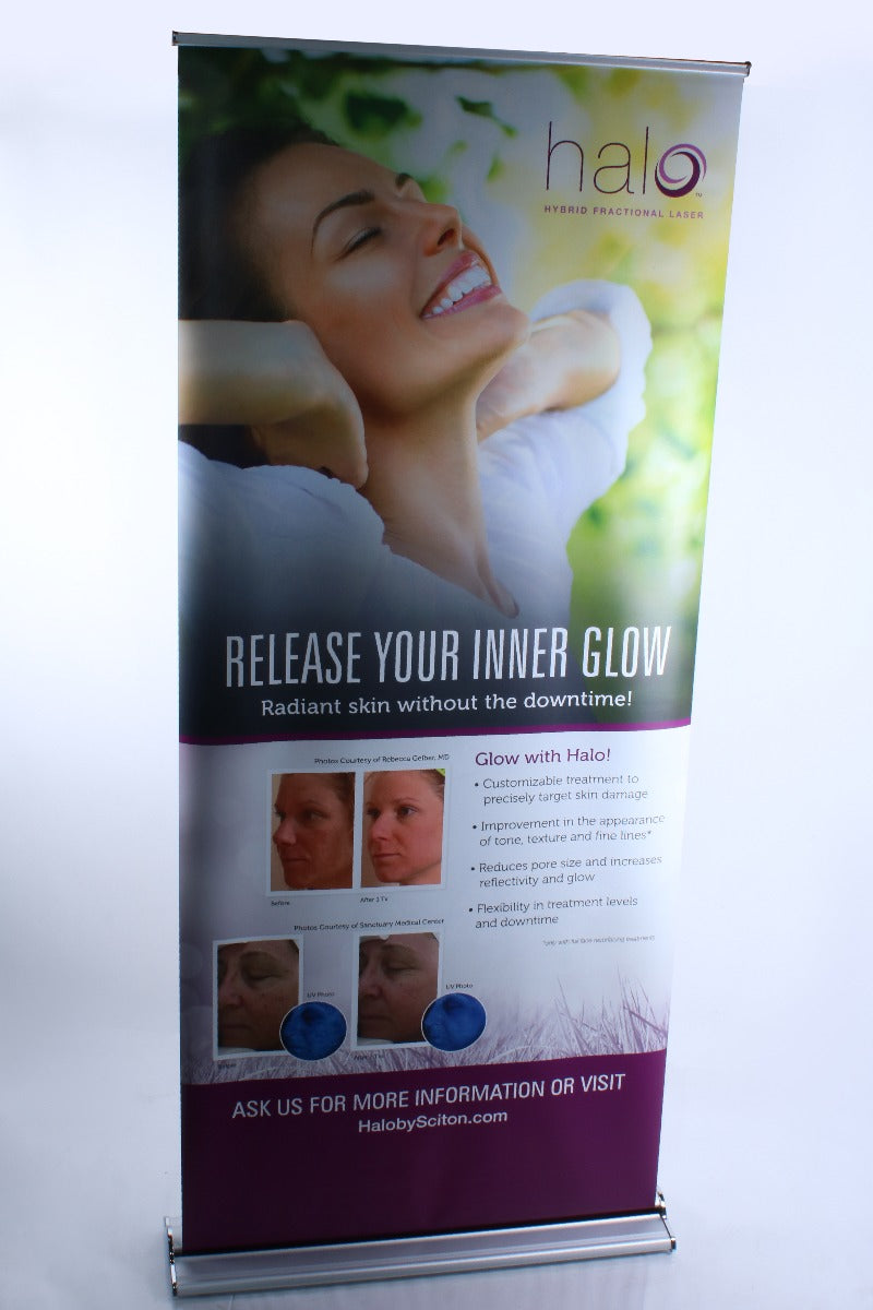 Sciton Halo Fractional Laser Resurfacing Inner Glow Marketing Banner 36" x 88"