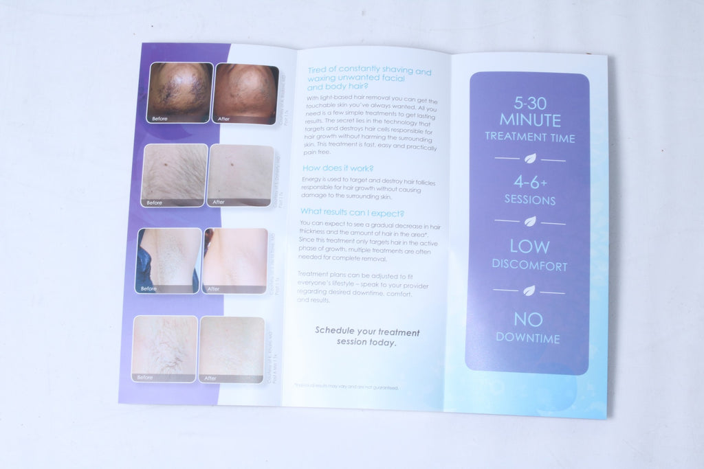 Cynosure Uncover Touchable Skin Laser Hair Removal Patient Brochures 56Pack 2015