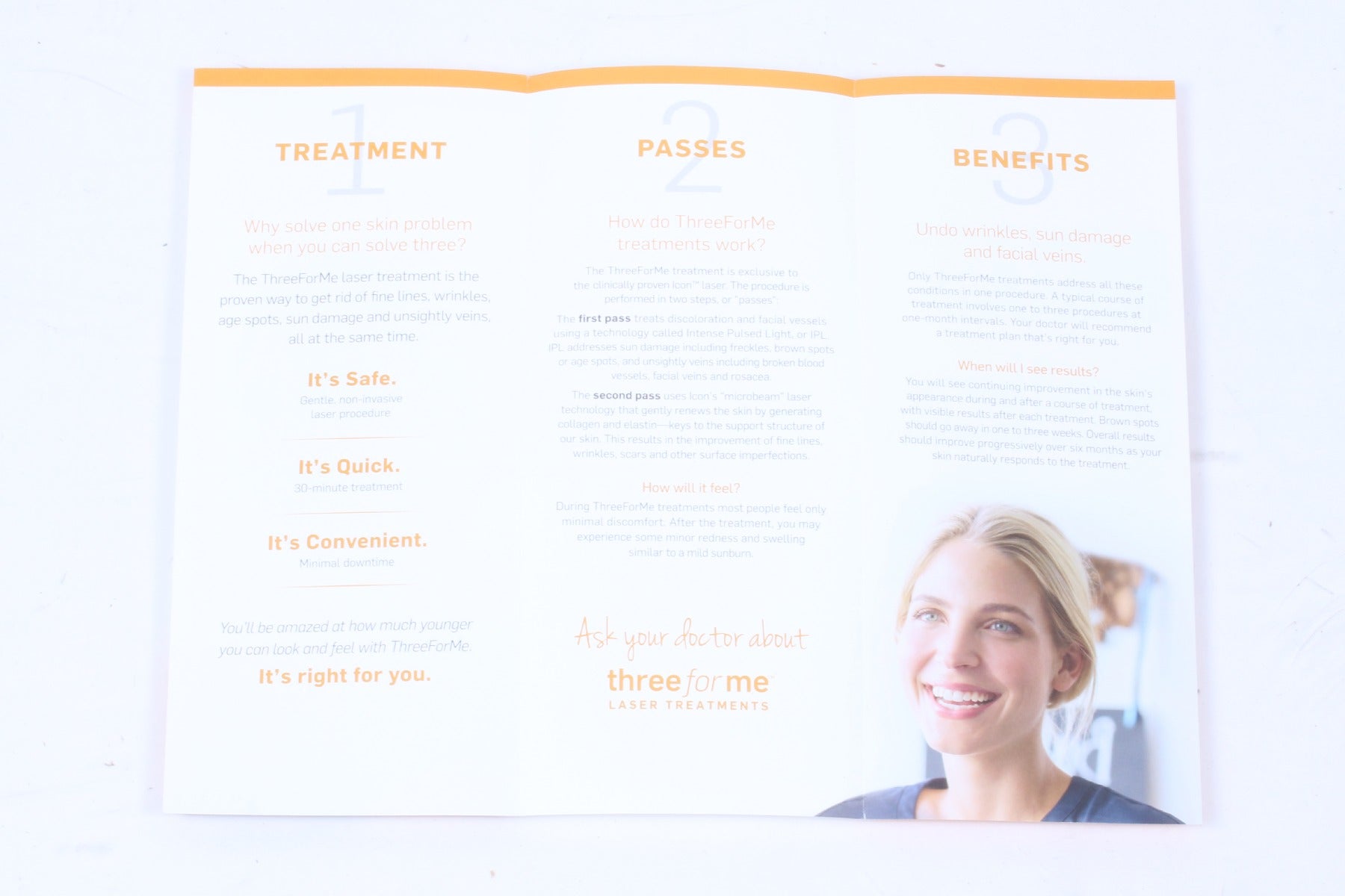 Cynosure 3 For Me Icon Laser IPL Wrinkle Sun Damage Vein Patient Brochures 25 Pack