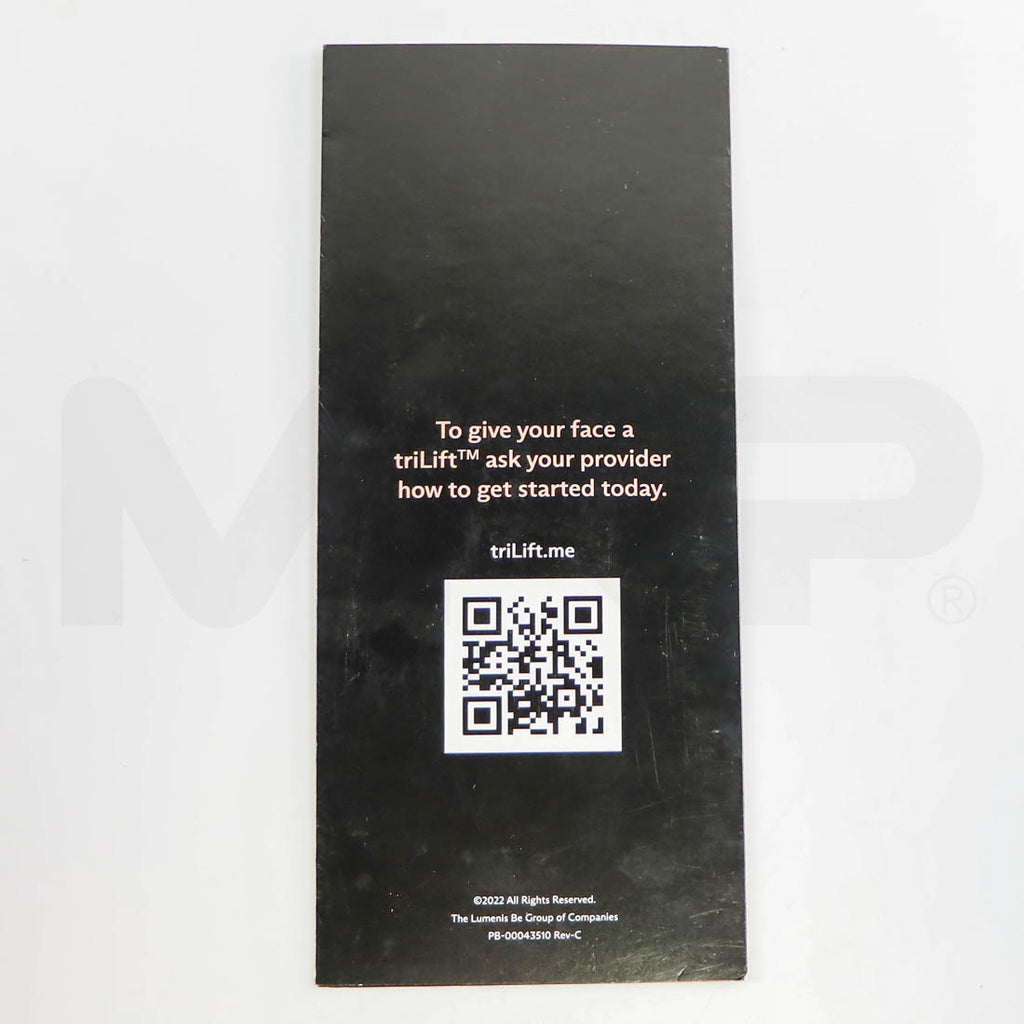 Lumenis TriLift patient brochure - back cover with QR code, PB-00043510 Rev C