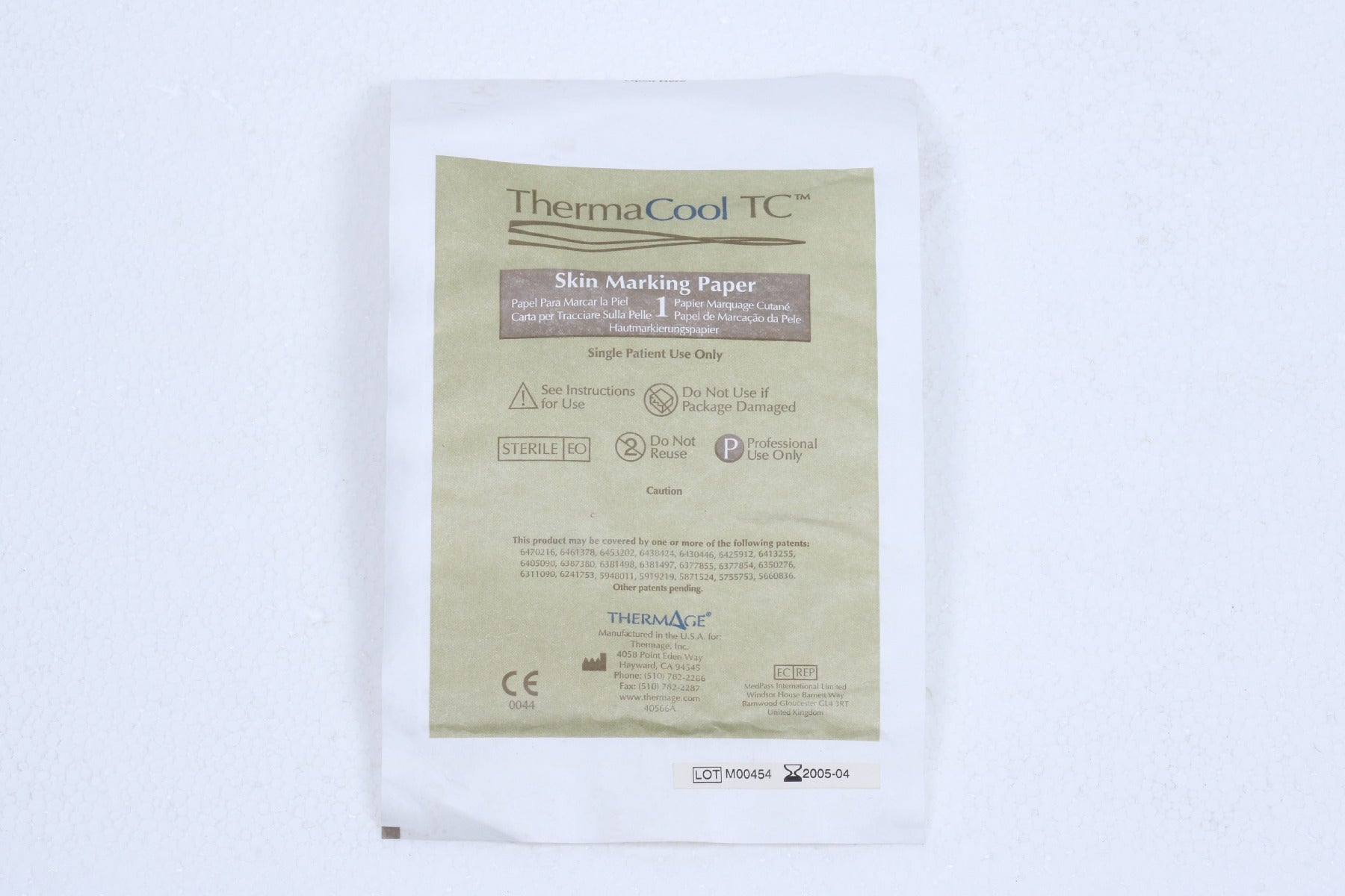 Thermage ThermaCool TC 1.5cm2 Skin Marking Paper TK-1.50 Single EXP 2004