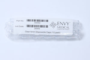 Envy Medical Silkpeel Standard Handpiece Clear 6mm Disposable Caps 12 Pack A0053