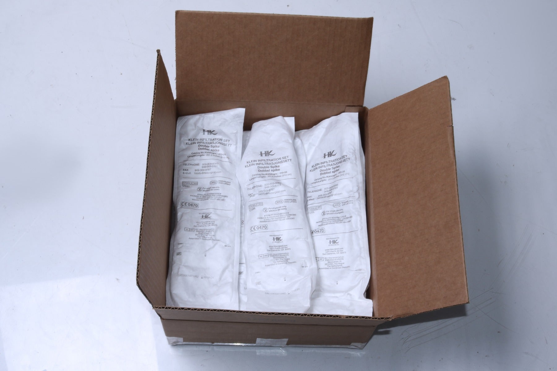 HK Surgical Klein Infiltration Tubing Set Double Spike ITD-20 201.5" 512cm 18 Pk