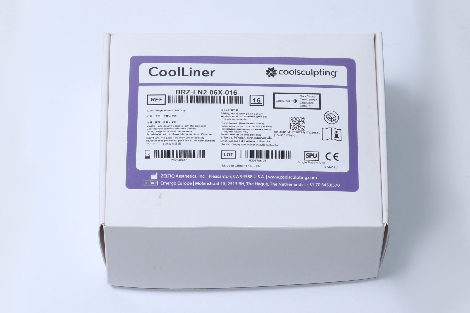 Zeltiq CoolSculpting Standard Purple Cool Liner BRZ-LN2-06X-016 16 PACK EXP 2021