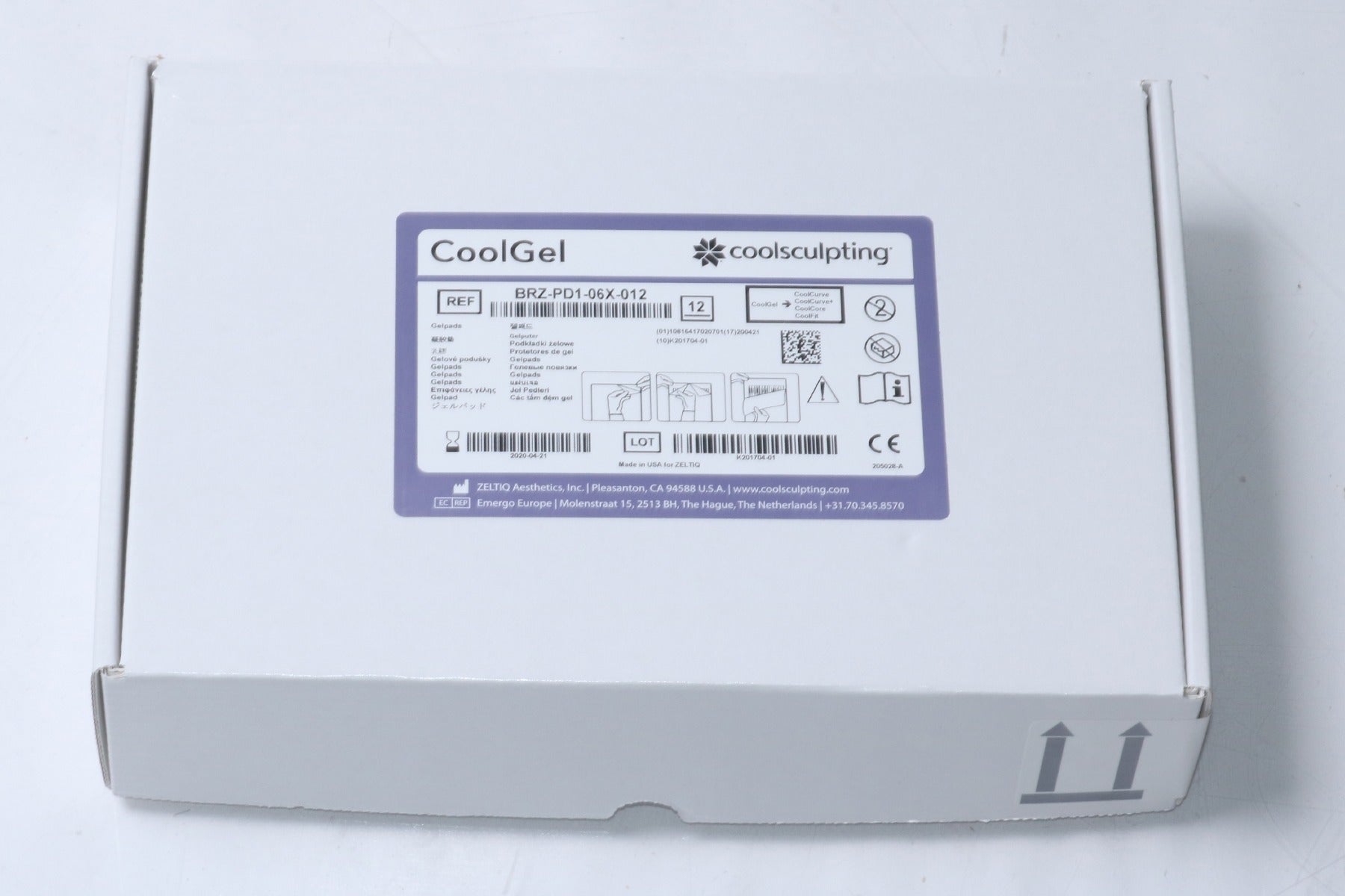 Zeltiq CoolSculpting Standard Purple Cool Gel BRZ-PD1-06X-012 12PACK EXP 2020-04