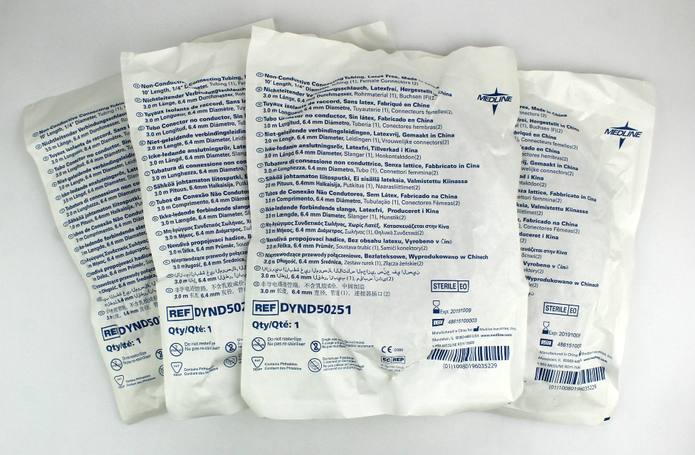 4 Medline DYND50251 Non-Conductive Connecting Tubing 10inch Length 1/4" Diameter