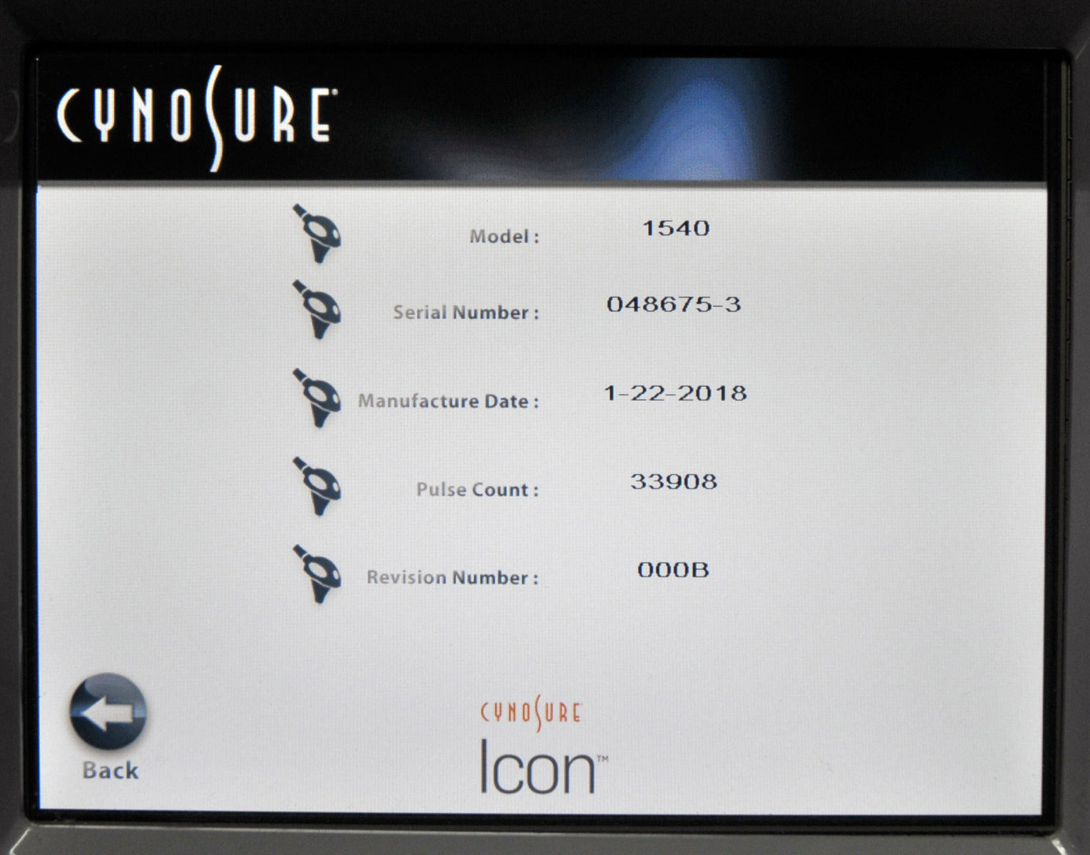 2018 Cynosure Palomar ICON 1540 Erbium Fractional Laser Handpiece 34K SHOTS