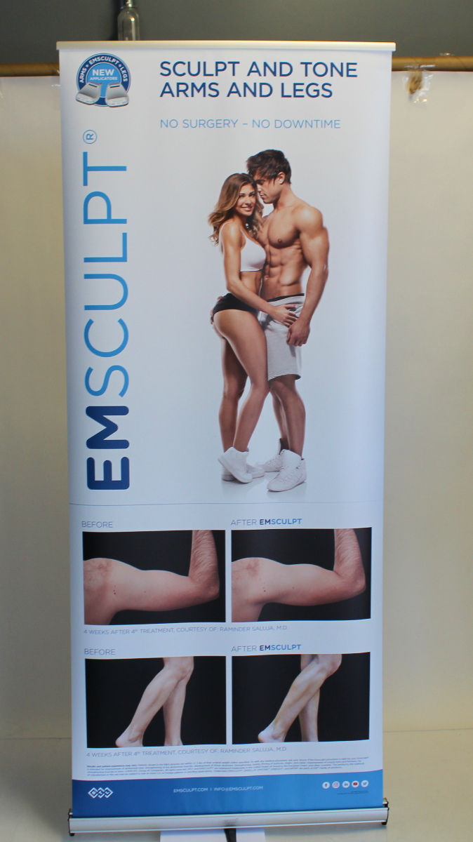 BTL EMSCULPT Sculpt and Tone Arms and Legs Treatment Retractable Vinyl Banner