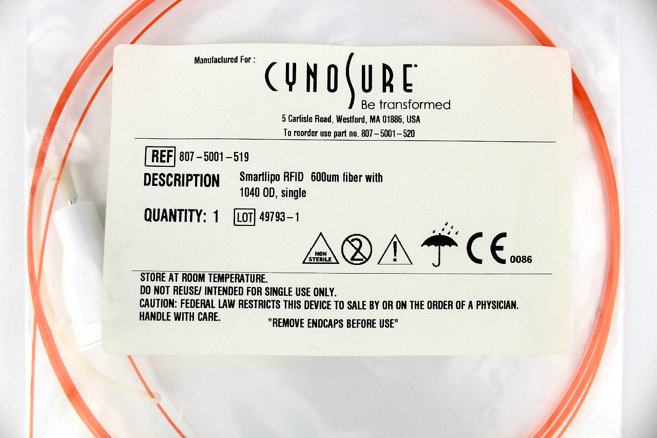 Cynosure SmartLipo Laser Fiber Orange RFID 600um /1040 OD 807-5001-519