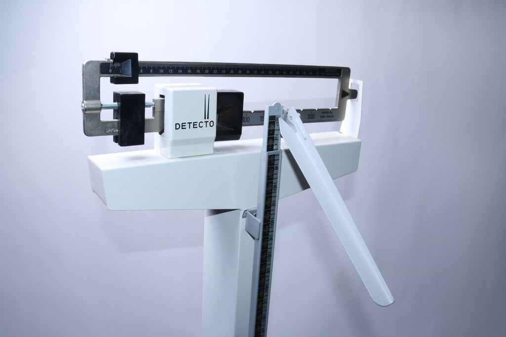 Detecto 350 LB Beam Balance Mass Weighing Doctors Office Scale & Height Measure