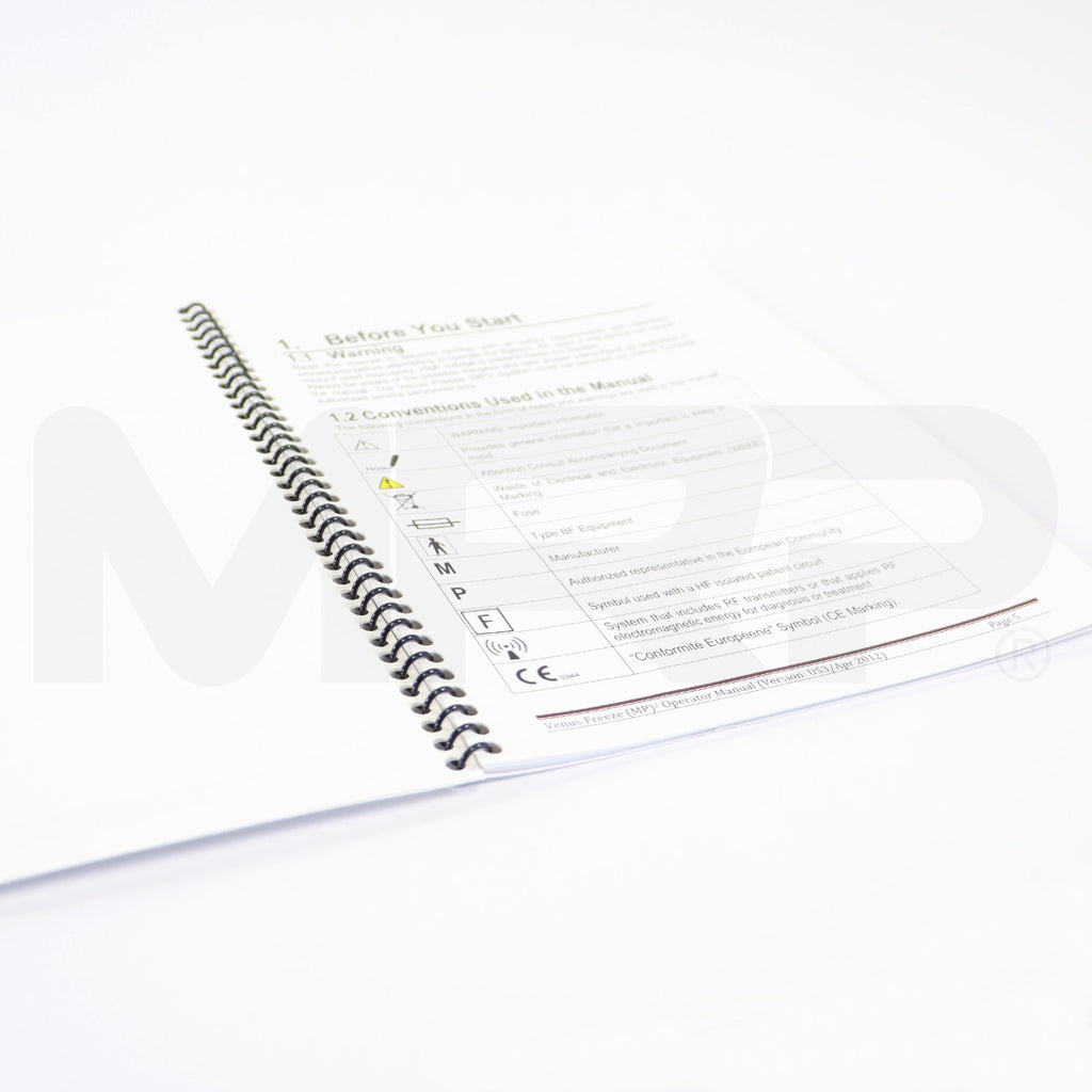 2012 VenusFreeze MP2 Operator Manual Venus Concept User Guide FREU802442F