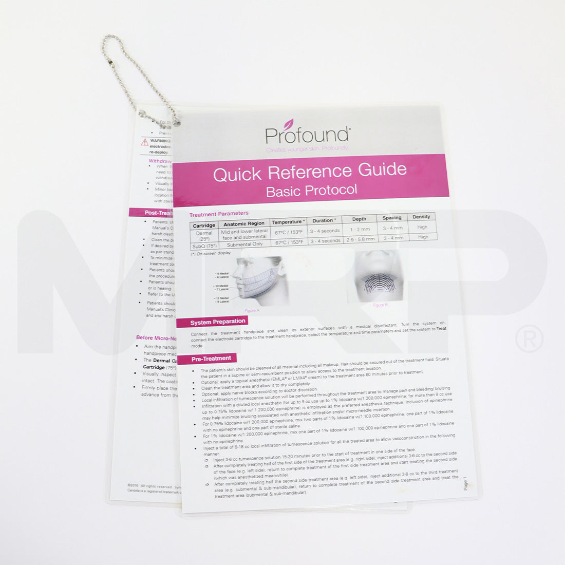 Syneron Candela Profound Quick Reference Guide Basic Protocol 04/2016