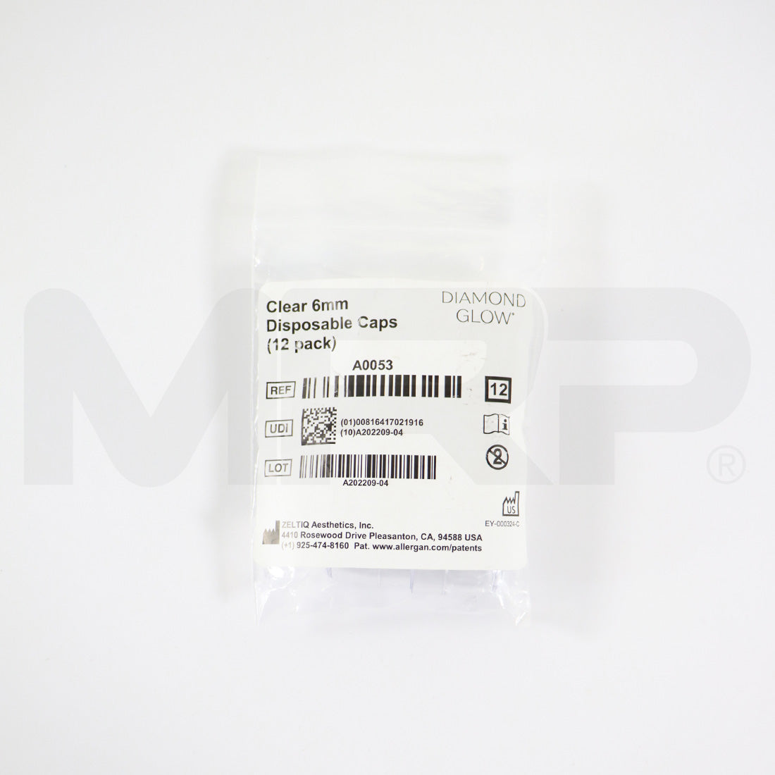 Zeltiq Diamond Glow Clear 6mm Disposable Caps A0053 SilkPeel Tips 6 Pack