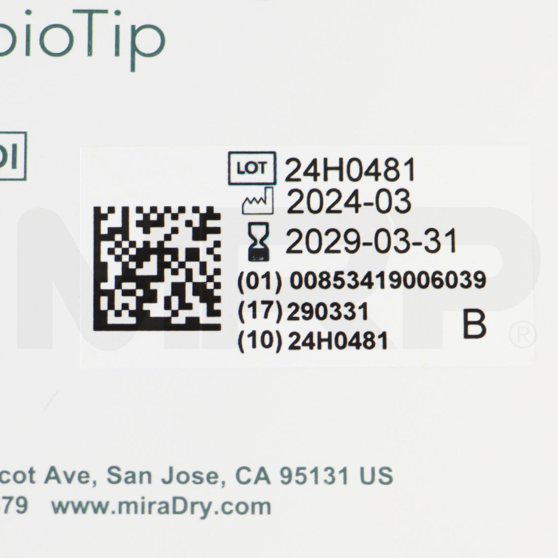 Miramarlabs miraDry bioTip Hyperhidrosis Reduction Bio Tip MD4500-BT EXP 03/31/2029 - Opened