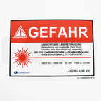 Lumenis Laser DANGER Sign German Safety Eyewear Nd YAG 1064nm 50 J/P LB-1039550GER-B