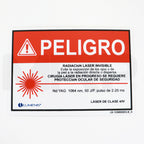 Lumenis Laser DANGER Sign Spanish Safety Eyewear Nd YAG 1064nm 50 J/P LB-1039550ES-B