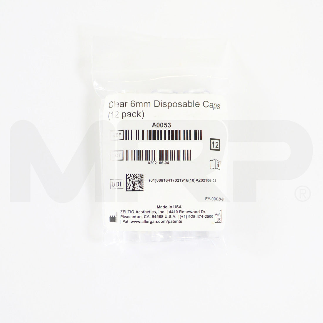 Zeltiq Clear 6mm Disposable Caps A0053 Tips 12-Pack