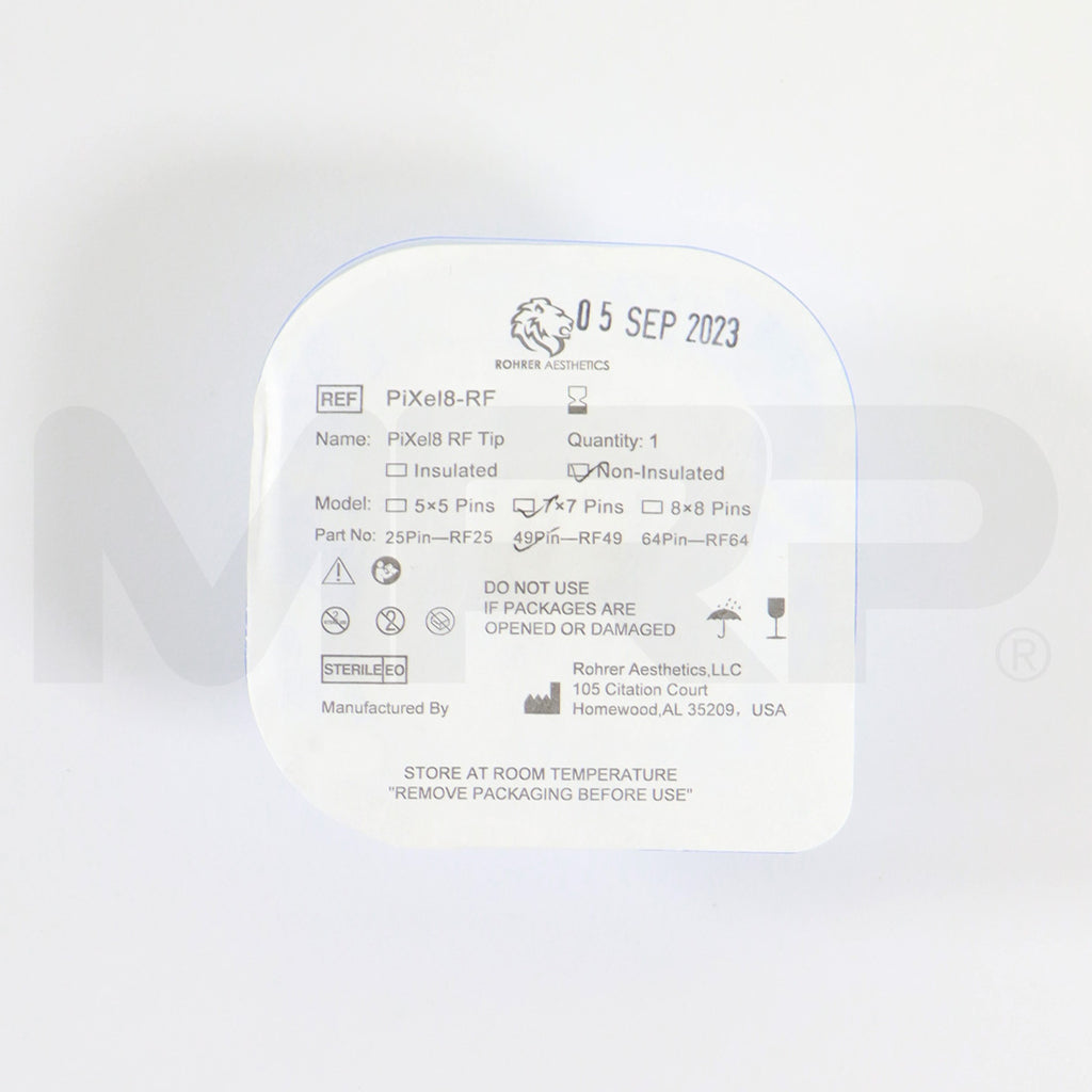 Rohrer Pixel8-RF Non-Insulated Microneedling Tips 7x7 49Pin RF49 EXP 2023
